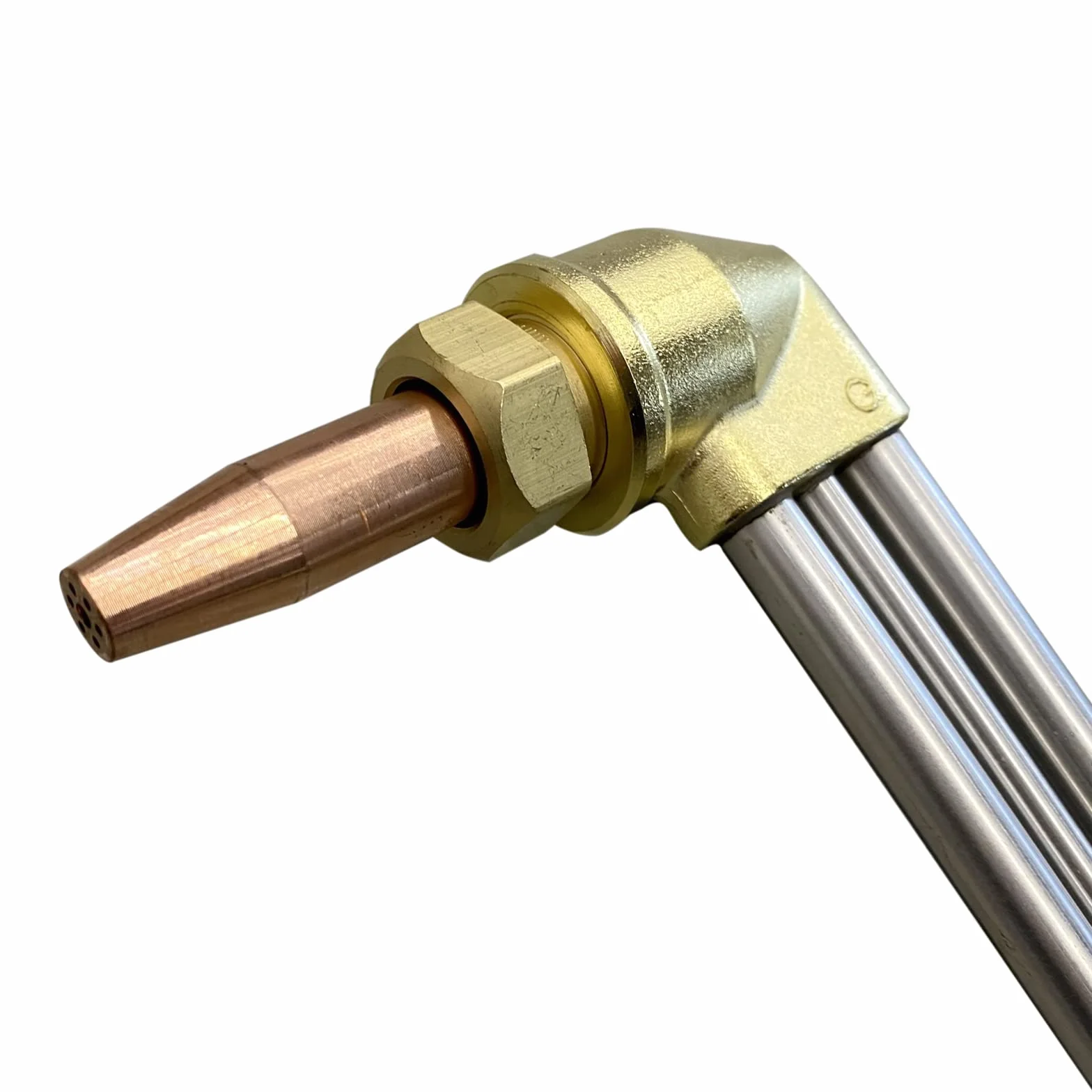 GCE Rhöna ręczny palnik do cięcia fug X511 mieszający gaz, acetylen - propan, długość 470 mm, głowica 90°, stal nierdzewna, mosiądz, złoty