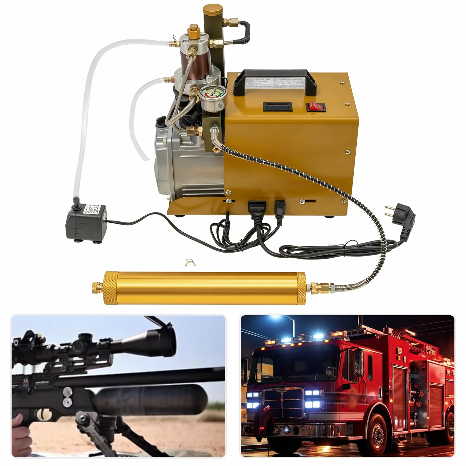 Wysokociśnieniowa pompa powietrza 1800 W, 4500 psi, kompresor 30 Mpa PCP, automatyczna sprężarka powietrza z pompą zanurzeniową, do paintballu, butli do nurkowania, pistoletów pneumatycznych i butelek