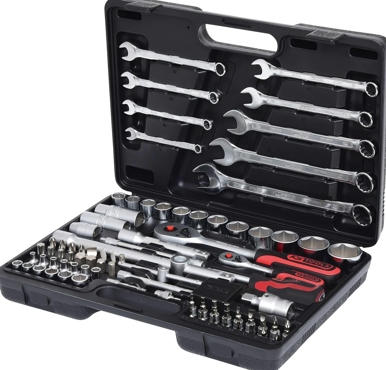 KS Tools 911.0682 Zestaw kluczy nasadowych,82-szt, 1/4"+1/2"