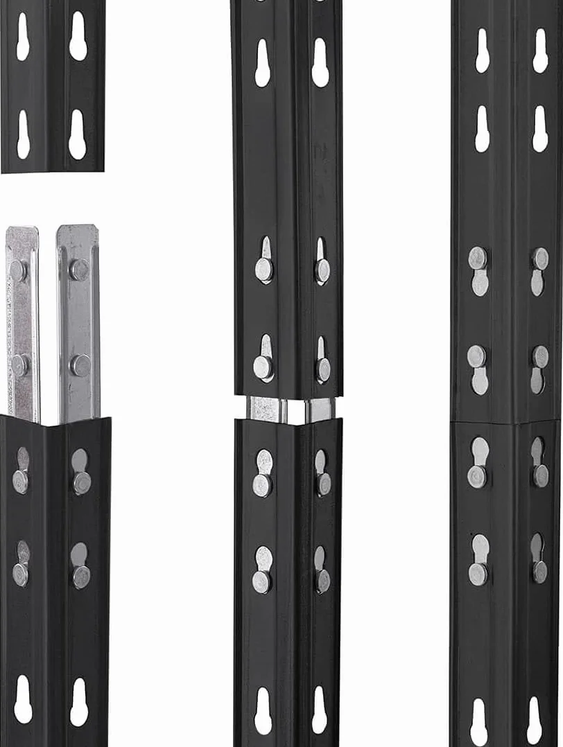 Zestaw 2 regałów do dużych obciążeń Rivet z płytą HDF 180 x 90 x 45 cm (wys. x szer. x gł.), 5 półek, 250 kg na półkę, szary antracytowy