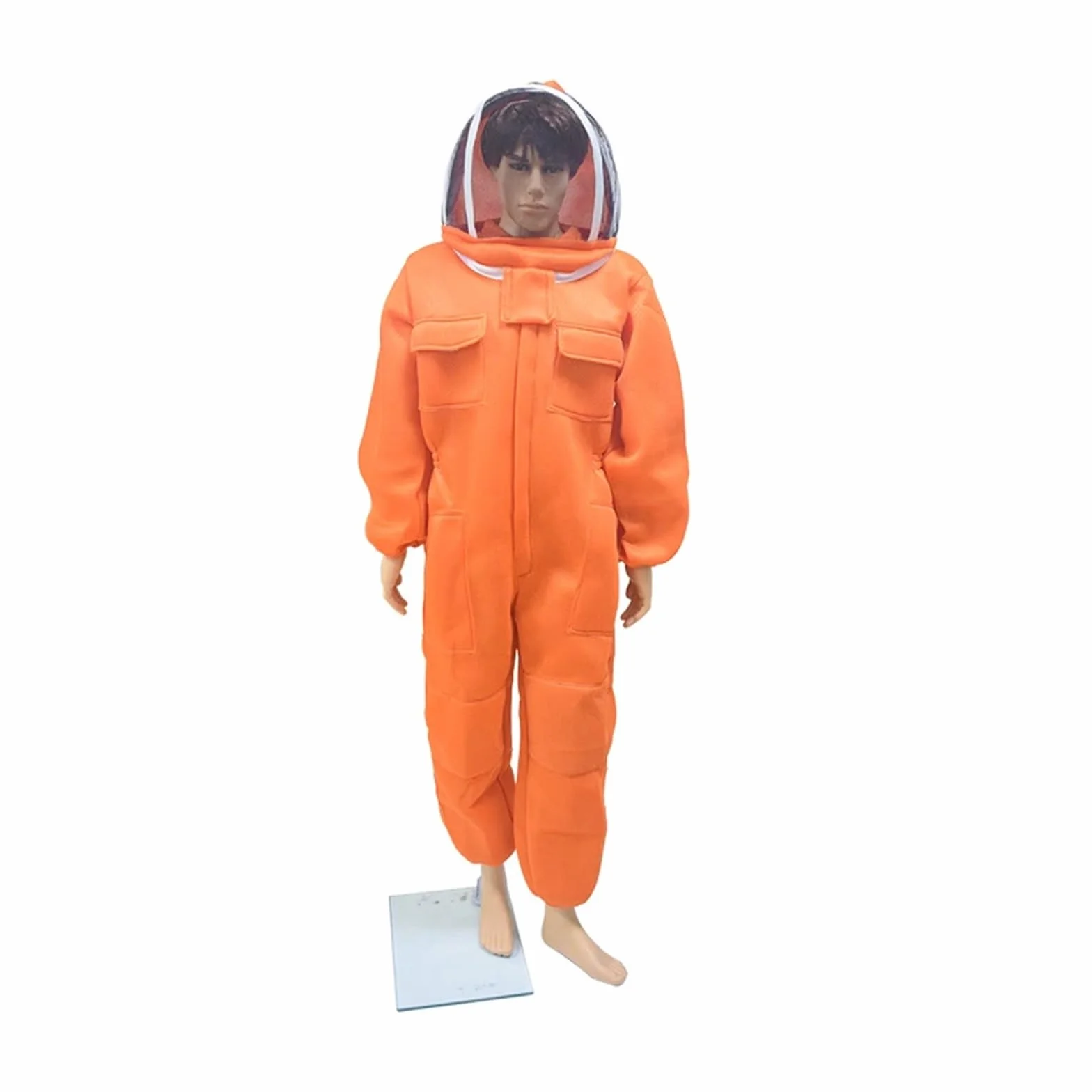 Odzież pszczelarską, Kombinezon ochronny pszczelarski z welonem 3D Air Cotton, wielokolorowy, wiele rozmiarów(Fencing Hat Orange,XL)