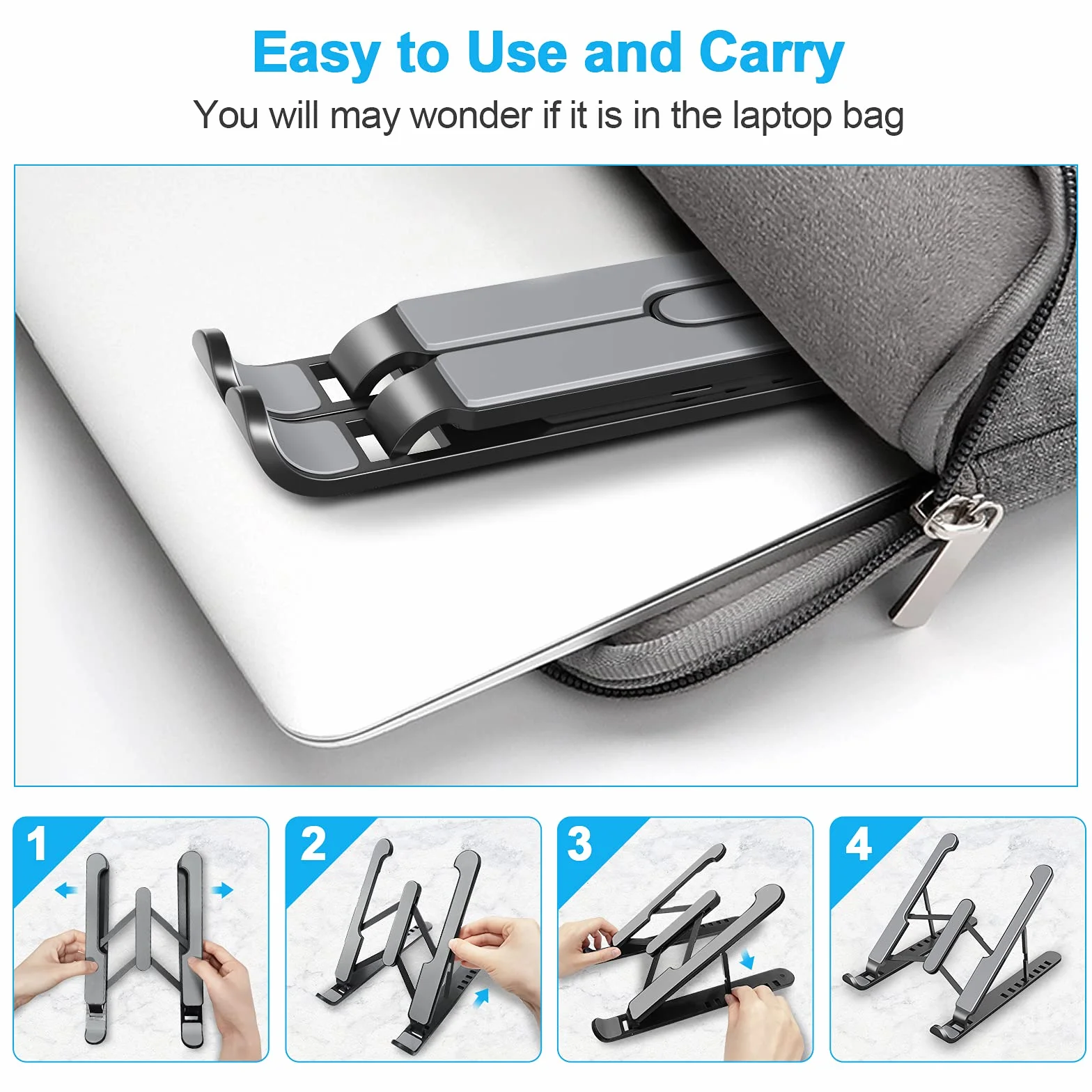 Stojak na laptopa 8-stopniowy antypoślizgowy z tworzywa sztucznego i silikonu kompatybilny MacBook Air Pro HP 10-15,6"