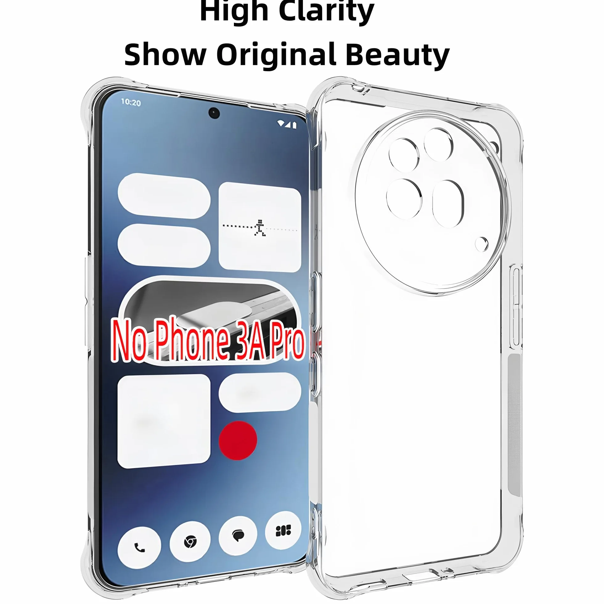 Totill etui do Nothing Phone 3a Pro, przezroczyste ochronne etui z miękkim silikonem, kompatybilne z uchwytem na telefon komórkowy