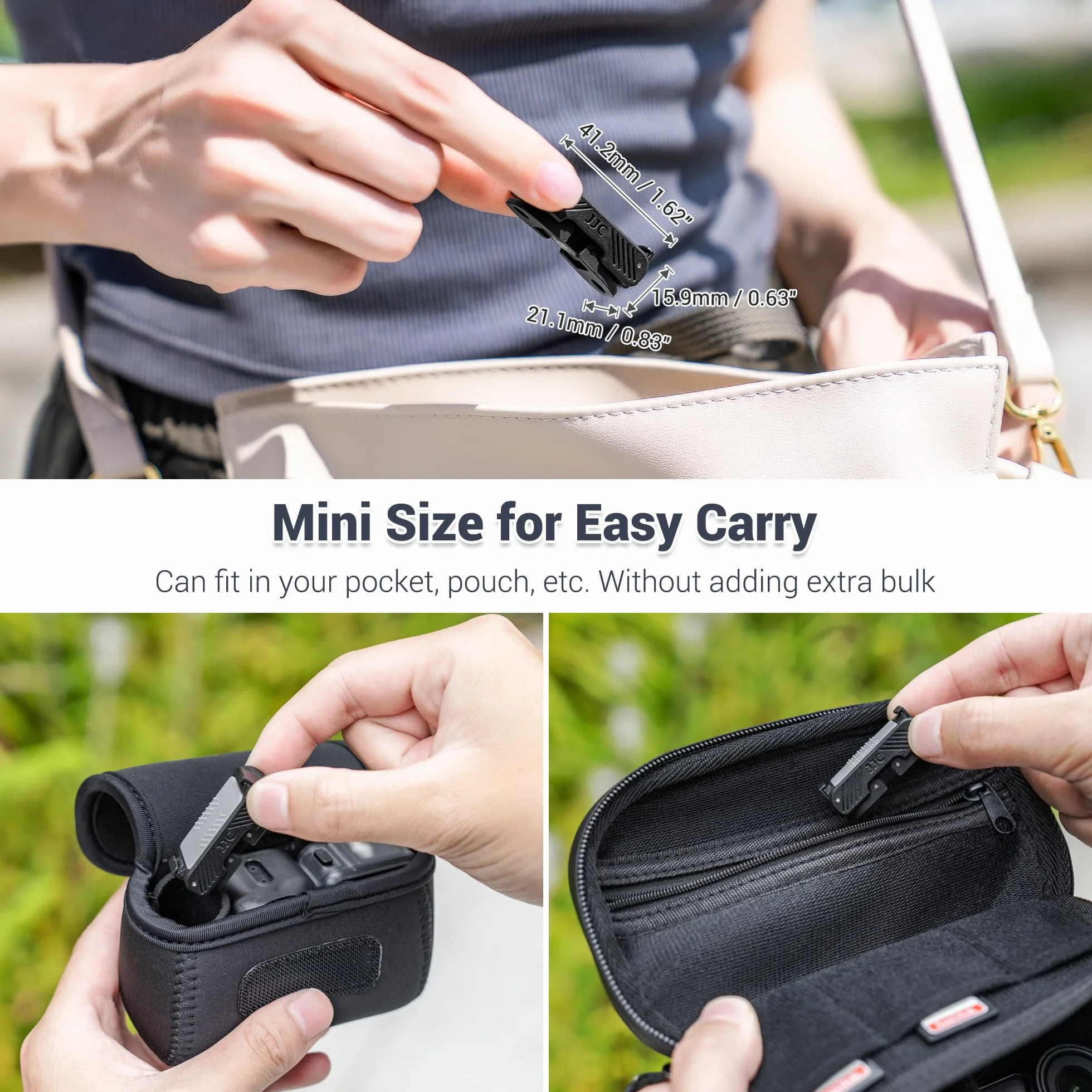 JJC Osmo Nano magnetyczny adapter szybkiego uwalniania do akcesoriów DJI Osmo Action 6 Nano, magnes dwukierunkowy, zastępuje uchwyt szybkiego zwalniania OEM, składane pazury i otwór na śrubę 1/4"-20