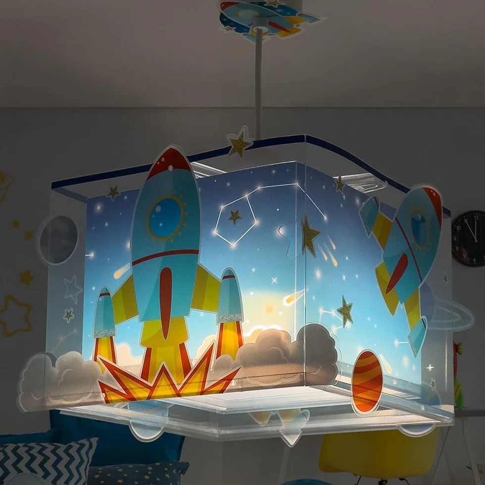Dalber Children's Pendant Light Rocket Room Rocket Solar System