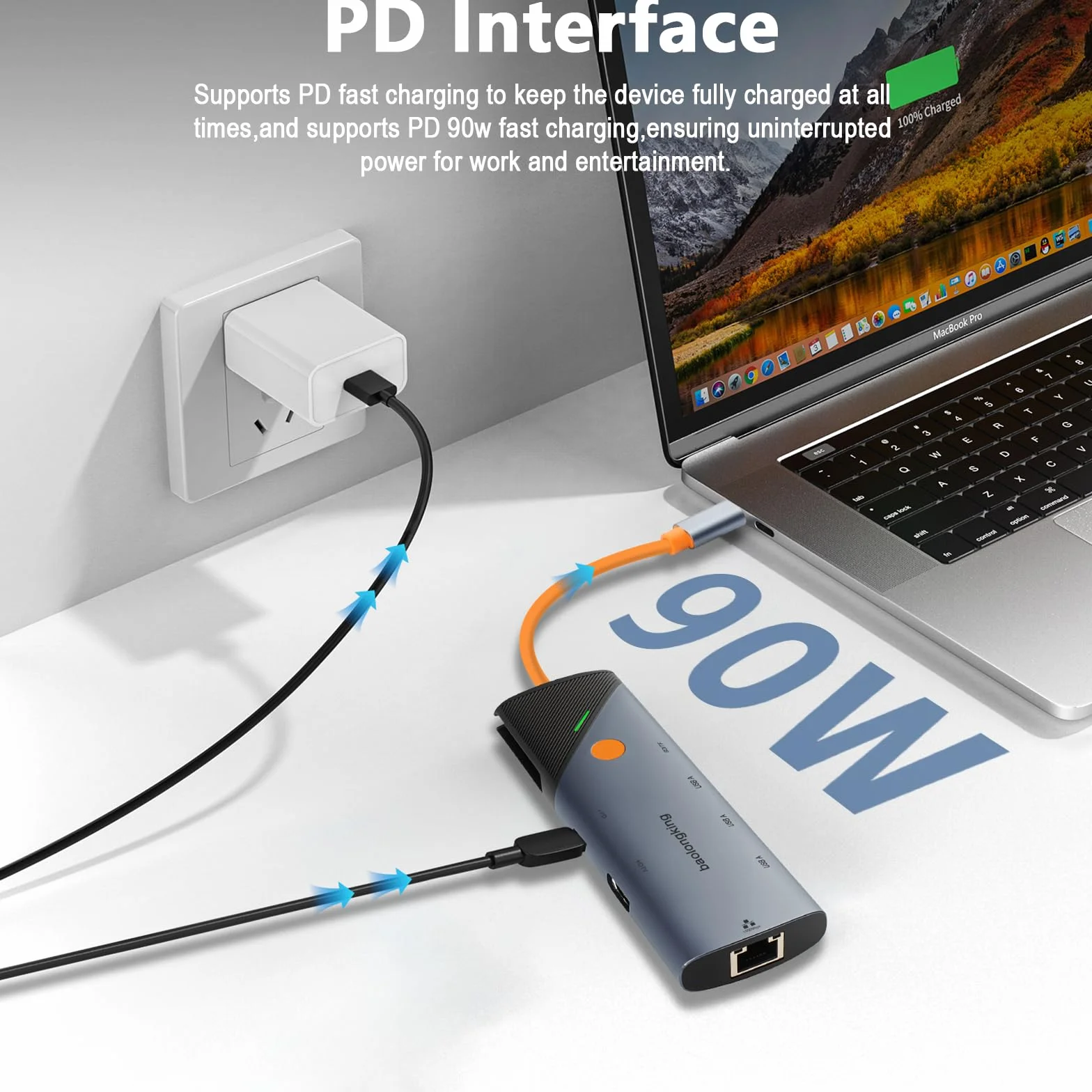 Koncentrator USB-C 8 w 1 4K HDMI Gigabit Ethernet USB-A PD SD/TF MacBook HP iPad Surface