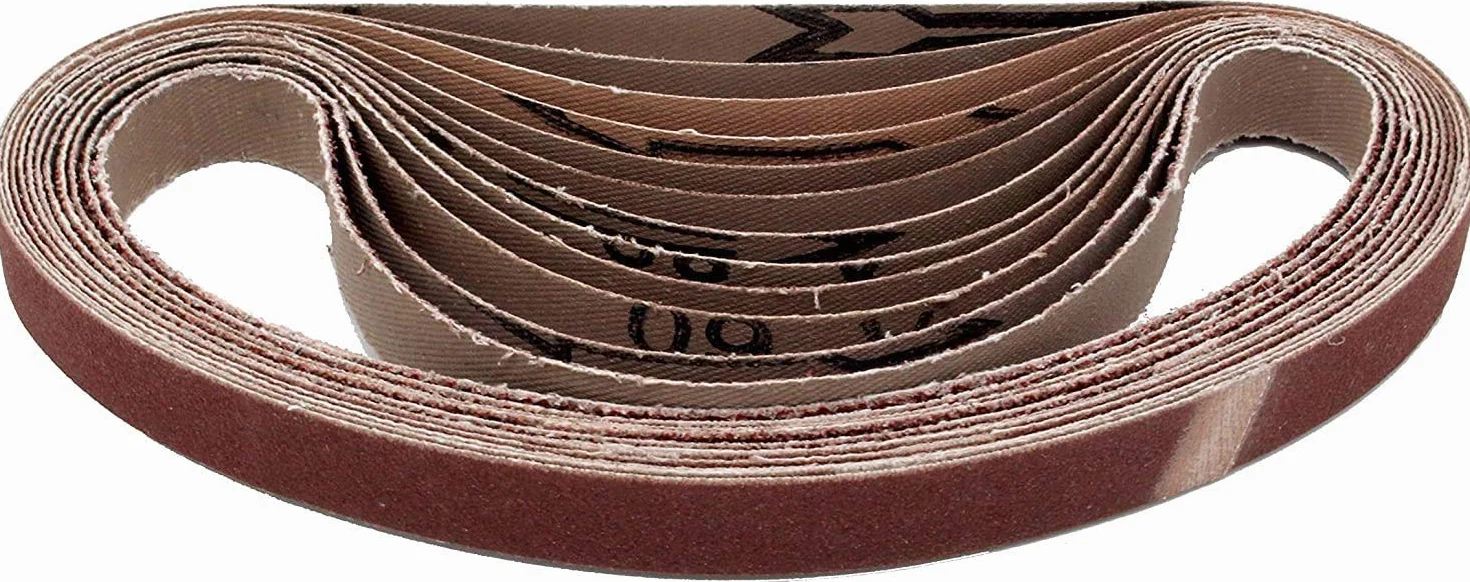 96 sztuk/taśmy ścierne z tkaniny / 13 x 451 mm/po 16 x ziarno 40-60 - 80-120 - 180-240 / kompatybilne Powerpille/papierem ściernym/pakietem taśm szlifierskich