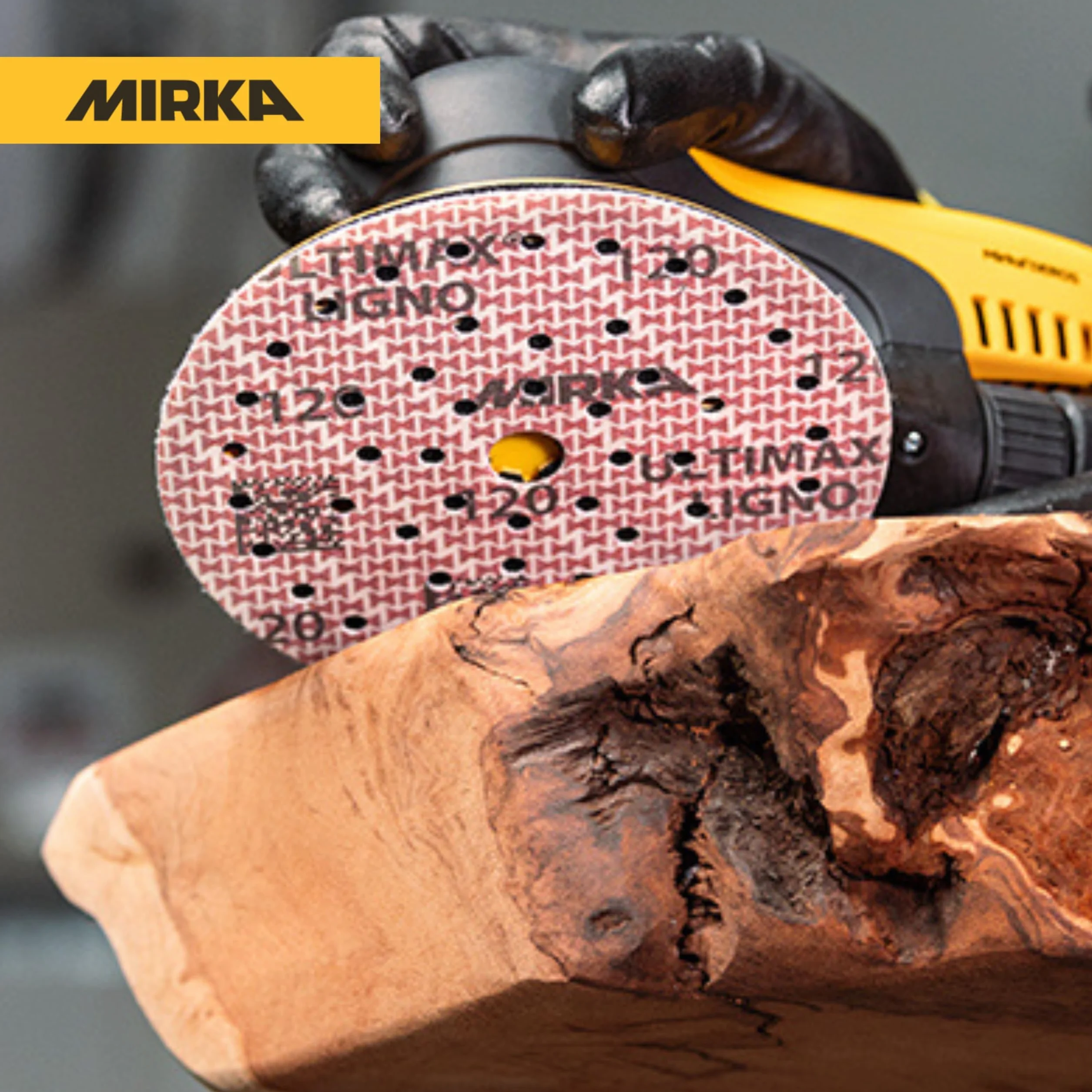 Mirka - abrasive sheets - Ultimax Ligno 150 mm rzep Multifit | Uniwersalne arkusze ścierne z rzepem do szlifierek 150 mm wysoka trwałość i skuteczność szlifowania