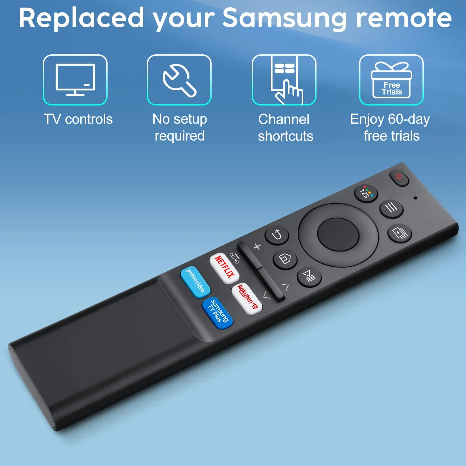 Uniwersalny dla Pilot-Samsung-Smart-TV, dla Oryginalnego Telewizora Samsung, Pilot Zastępczy z Czterema Przyciskami Skrótowymi