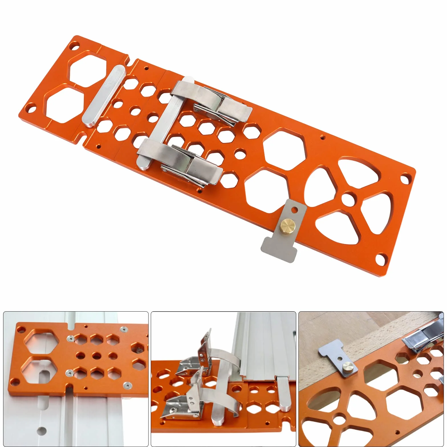 elektryczny zacisk prowadnicy do piły tarczowej, prostokątne szyny prowadzące 260 x 88 mm, kompatybilne z piłami na szynach Makitas lub Festool, do maszyn do grawerowania (340 x 88 x 8 mm-2)