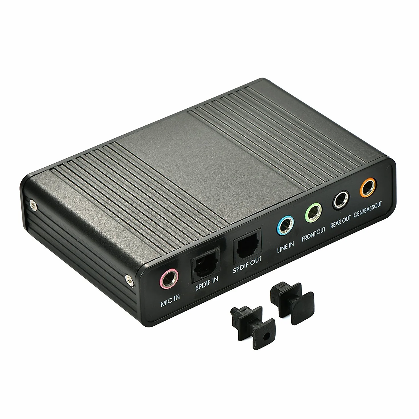 Zewnętrzna karta dźwiękowa USB 2.0 6-kanałowa 5.1 S/PDIF optyczny do laptopa PC Windows 10/8/7/XP czarny