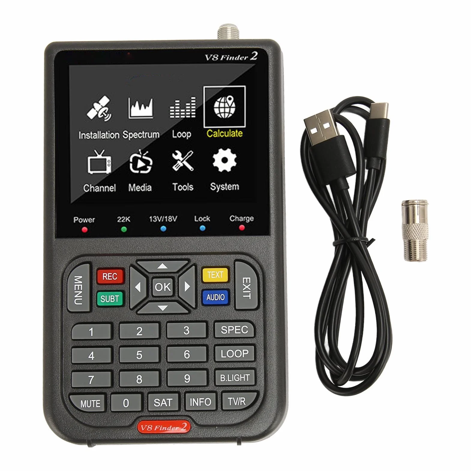 Miernik Sygnału Satelitarnego V8 Finder 3, 3,5-calowy LCD HD, Bateria 4000 mAh, Odbiornik S2X/S2/S MPEG-2/4