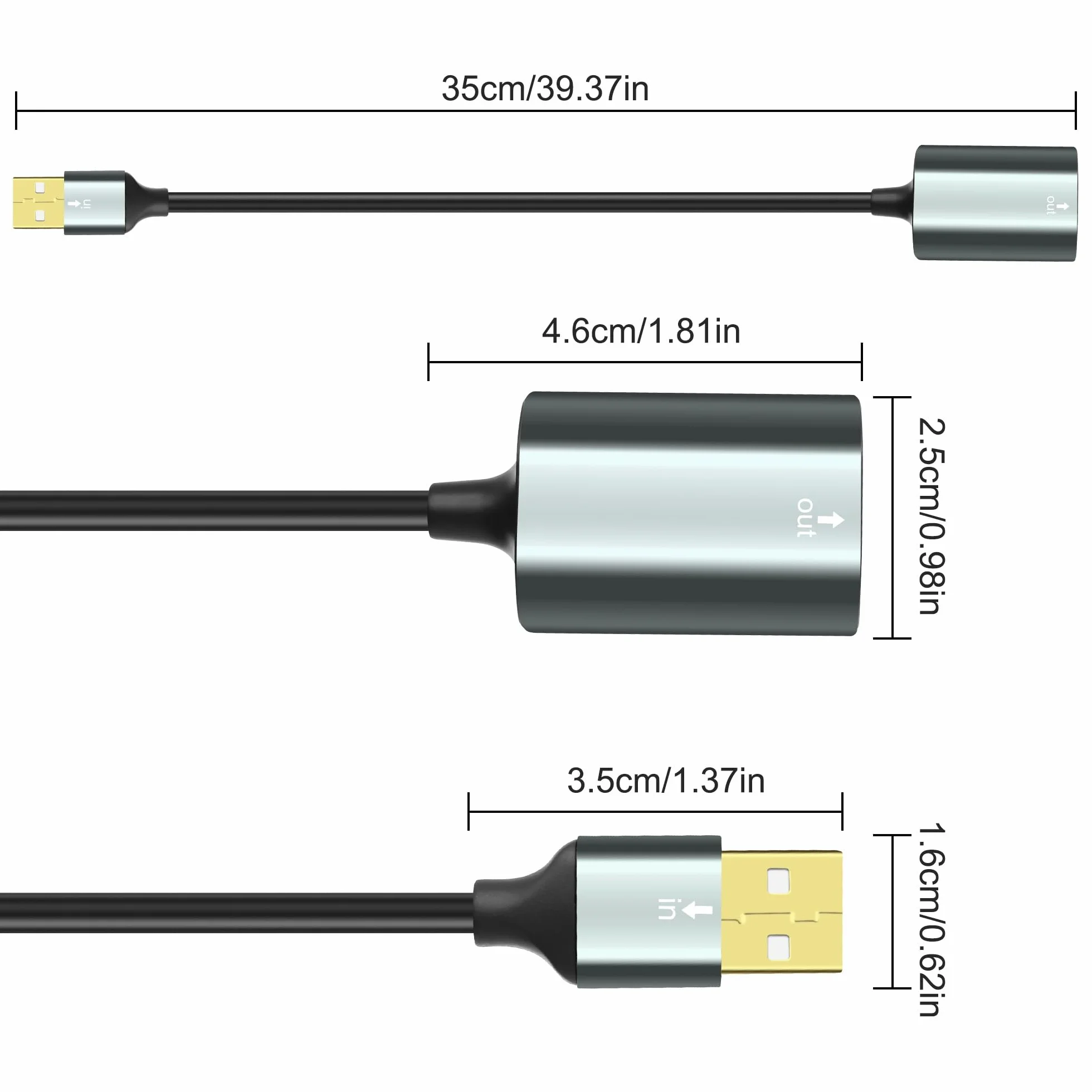 MEIRIYFA Optyczny adapter audio USB na Toslink, USB A 2.0 męski na port SPDIF, cyfrowy kabel z włókna szklanego do laptopa, komputera, 0,35 m
