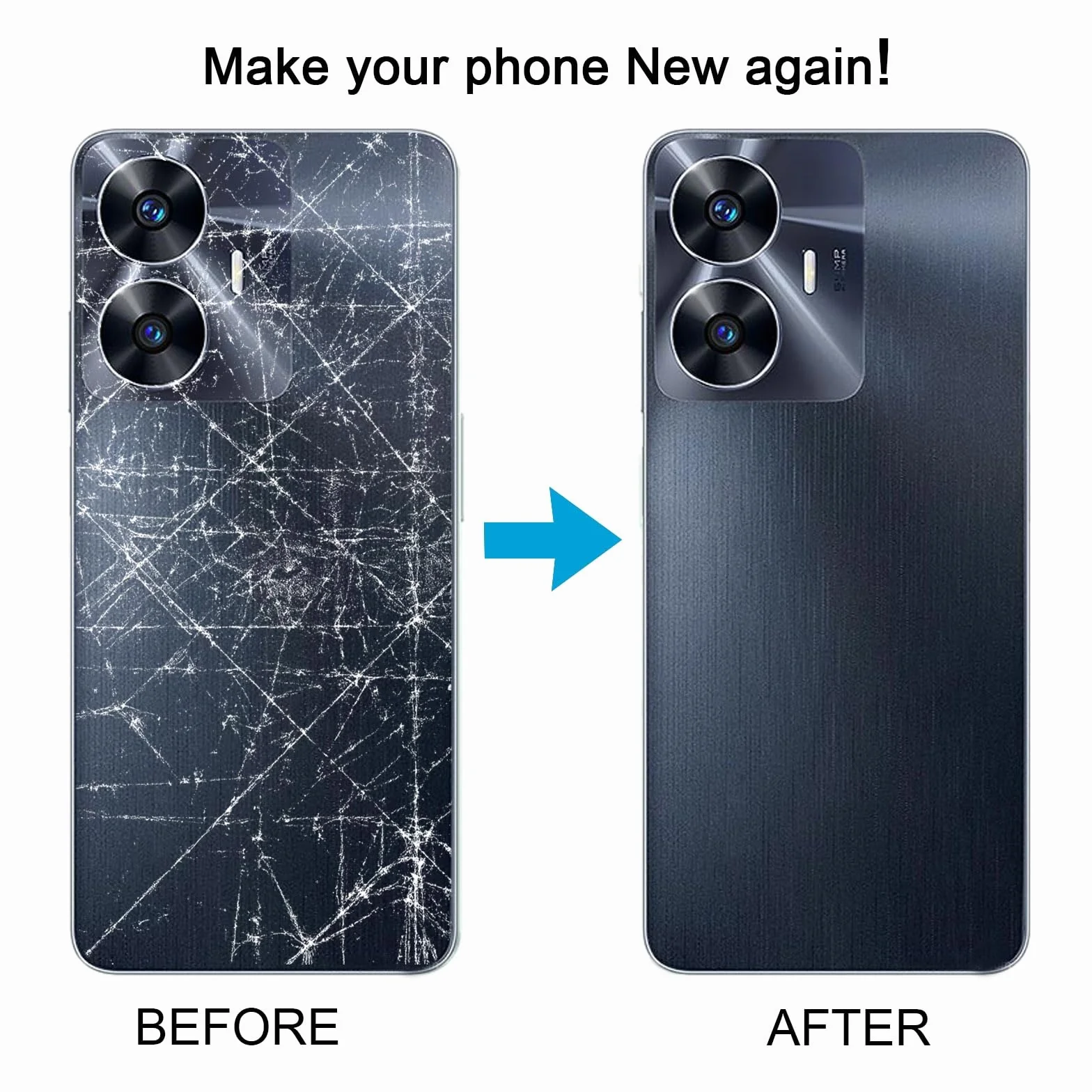 Tylna pokrywa do Realme C55 z osłoną obiektywu aparatu, część do naprawy