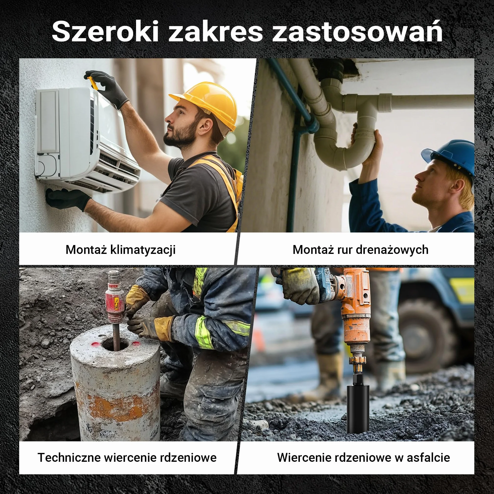 Wiltec Wiertło diamentowe koronowe typu Mesh Ø 102 mm o długości 450 mm, 1¼ UNC, do wiercenia w betonie, kafelkach, kamienia i granitu