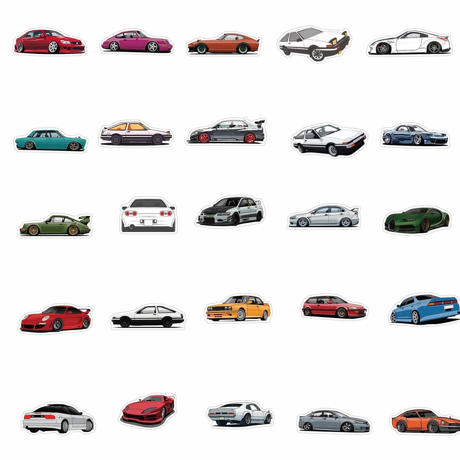 100 sztuk naklejek samochodowych JDM na butelkę z wodą, laptop, telefon, bagaż, deskorolkę, dla dorosłych, nastolatków, dziewcząt, dzieci