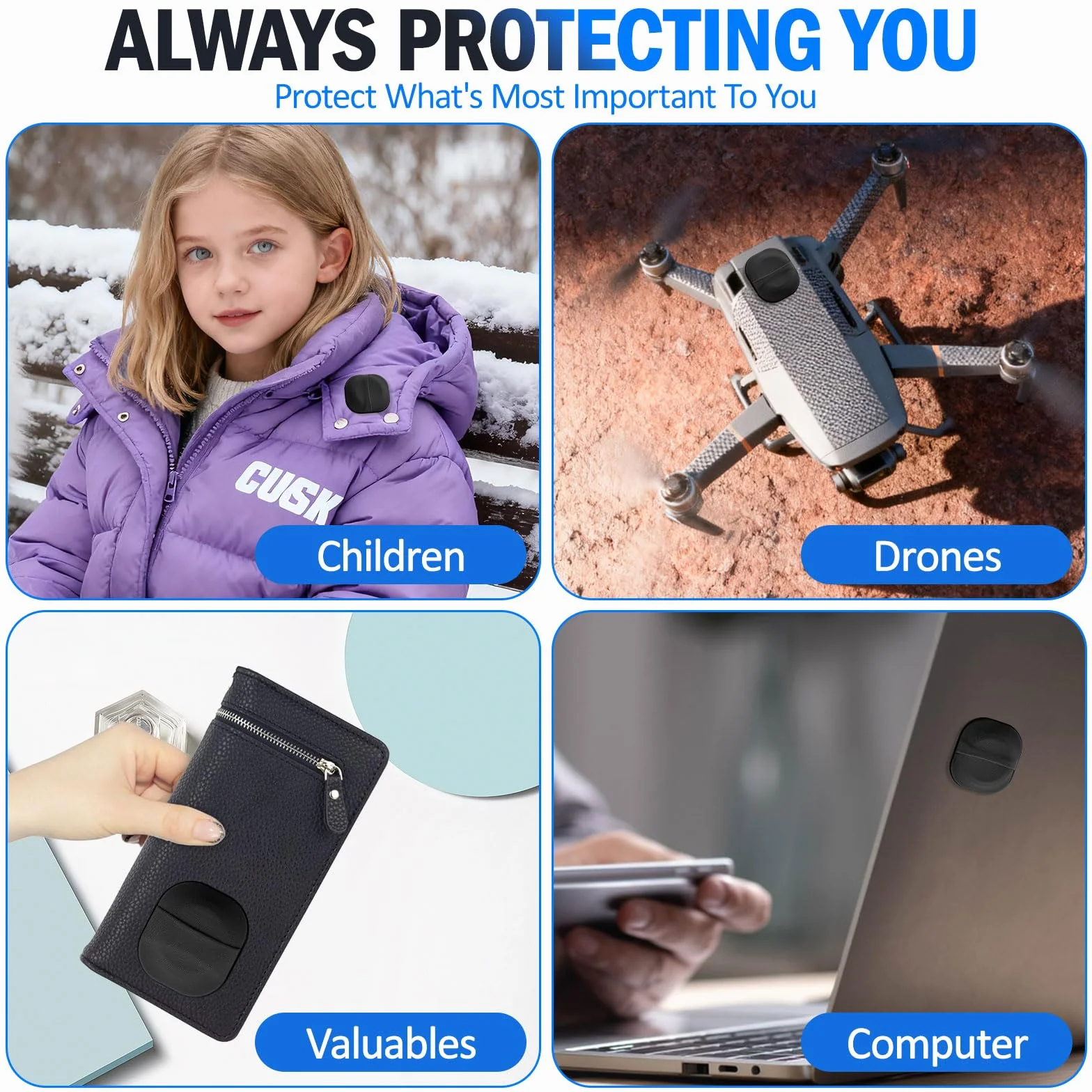 Etui do Apple Airtag, kompatybilne z Air Tag Tracker, z klejem 3M, 4 sztuki