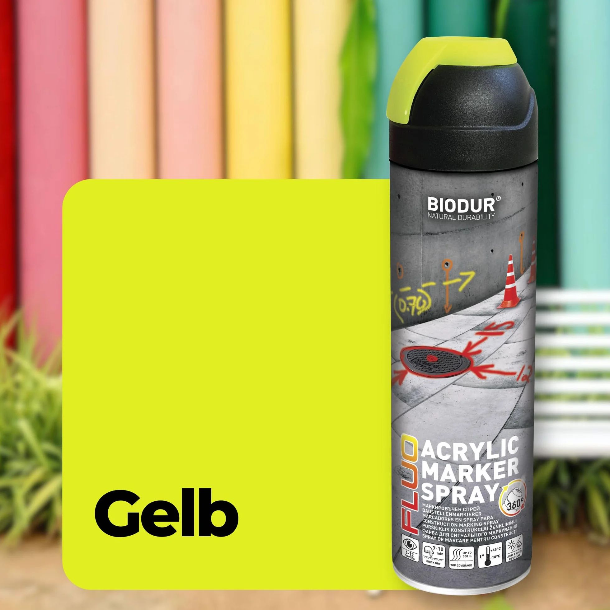 marker budowlany w sprayu 500 ml farba sygnalizacyjna farba do znakowania kolor żółty