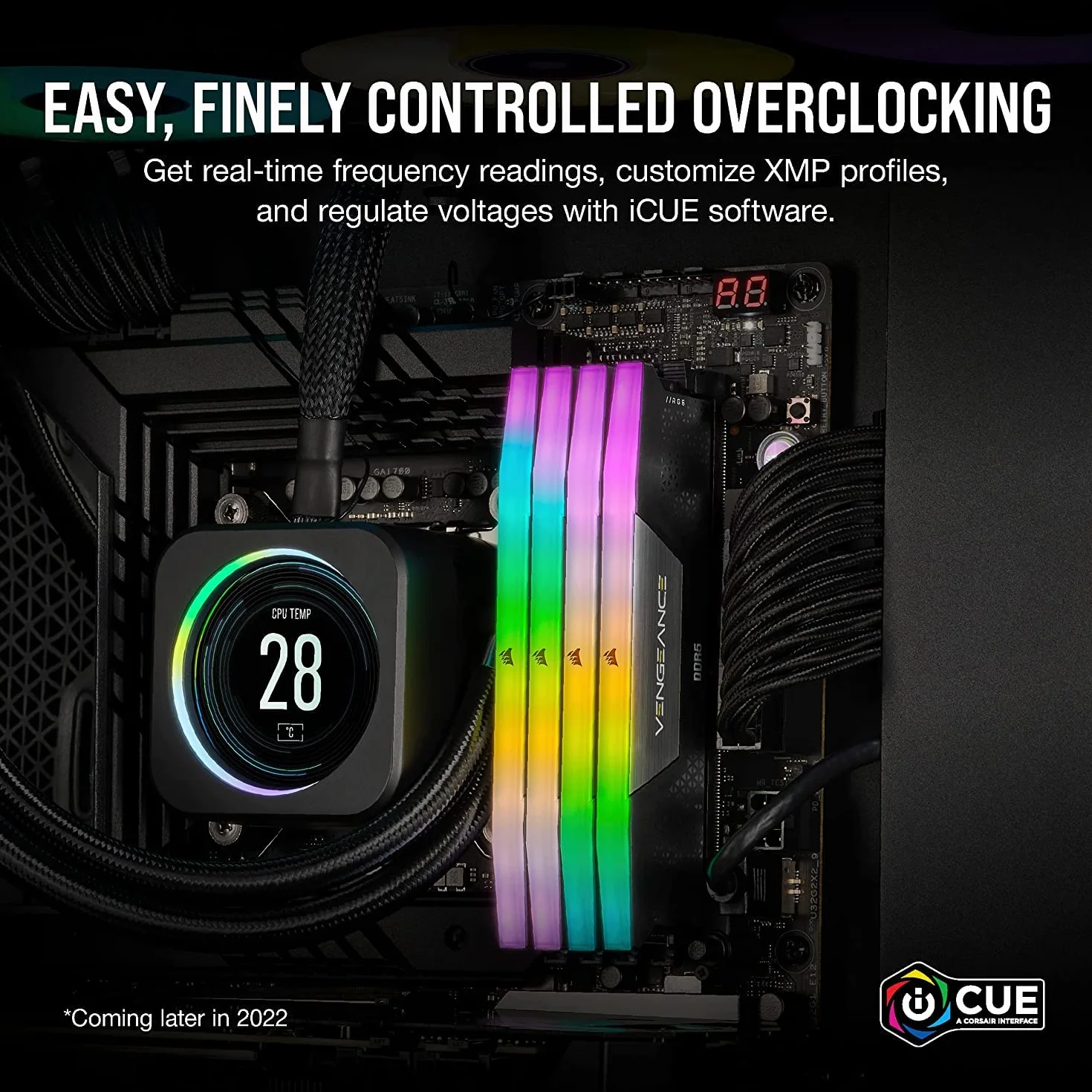 CORSAIR VENGEANCE RGB DDR5 32GB (2x16GB) 6400MHz CL36 Intel XMP iCUE czarna CMH32GX5M2B6400C36