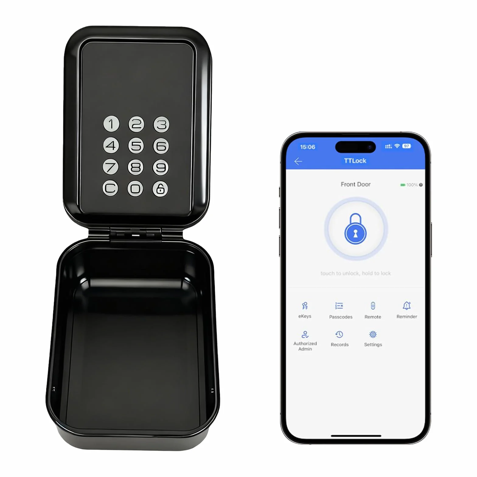 Inteligentny sejf na klucze – skrzynka na zamek Bluetooth z aplikacją TTLock i 12-cyfrowym kodem PIN, odporny na warunki atmosferyczne sejf na klucze do domu, garażu, mieszkania i zakwaterowania