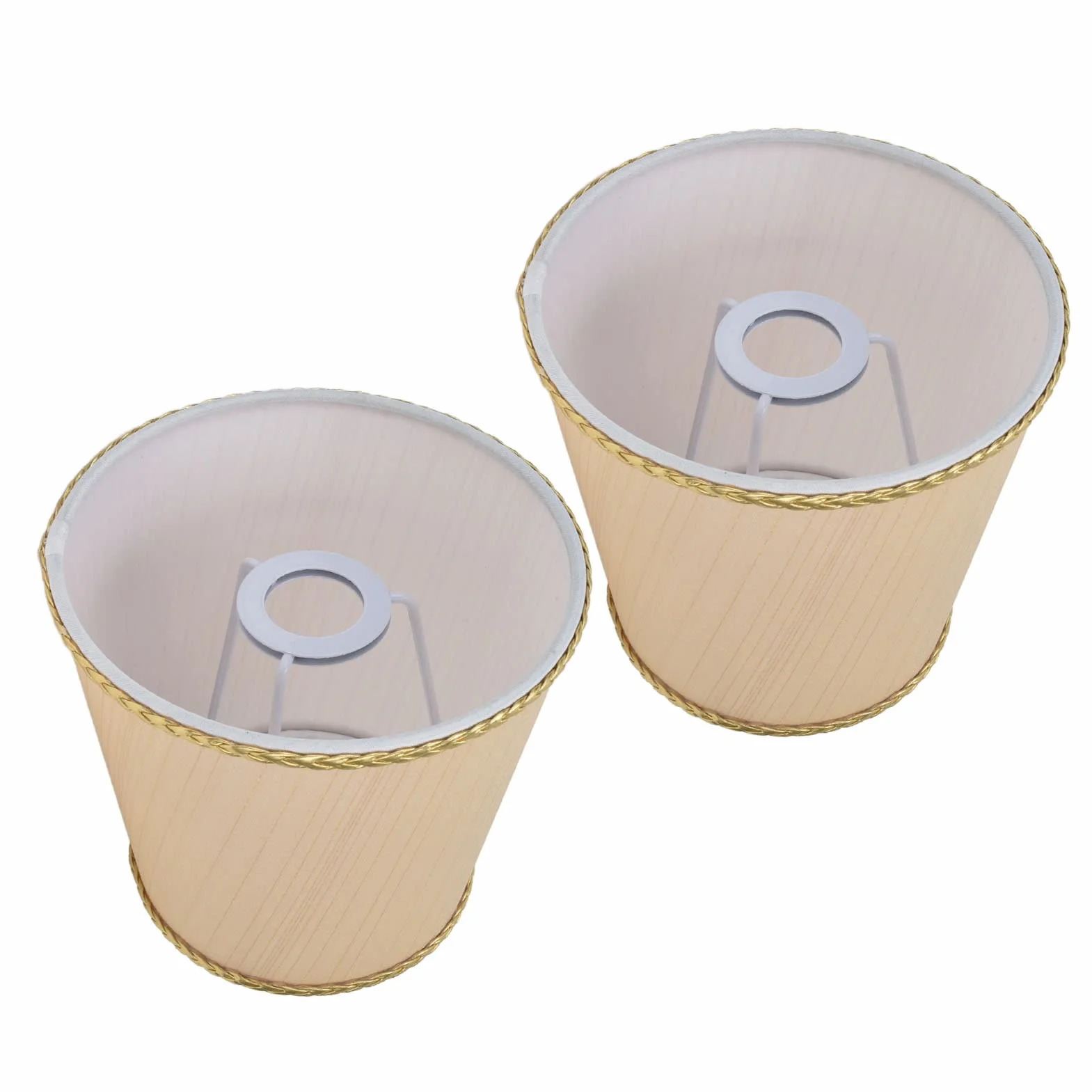 Mały Abażur, Materiałowy Abażur do Lampy Stołowej/podłogowej Mały Abażur Materiałowy Beżowy Abażur ze złotą krawędzią do Lampy Stołowej E14, Lampy Podłogowe