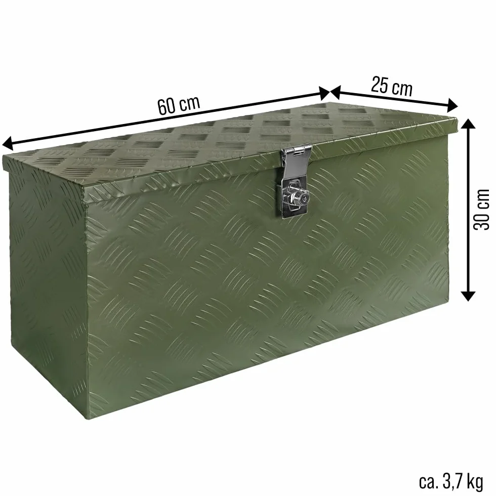 trucky Skrzynka na dyszel, kolor zielony, skrzynka na narzędzia, aluminiowa skrzynka z przyczepą, zamykana, aluminiowa skrzynka transportowa, skrzynka na narzędzia, aluminiowa skrzynka do