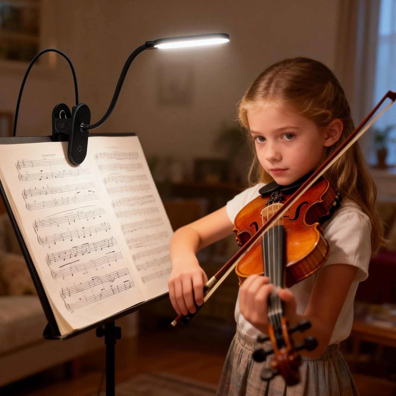 Aigostar Lampa do Czytania z Klipsem - Lampka Nocna LED Zasilana USB (Bez Baterii), 3 Poziomy Jasności, Elastyczne Ramię 360°, Ochrona Oczu 4000K, Idealna do Łóżka i Biurka, Czarna