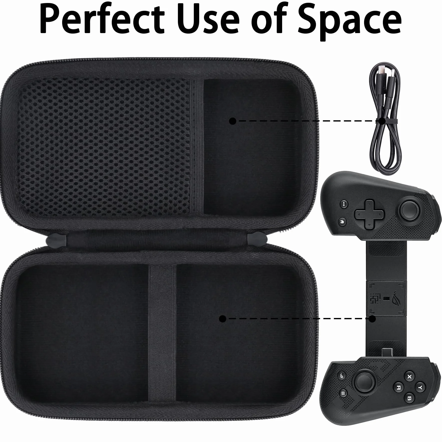 Aenllosi twarde etui ochronne do ASUS ROG Tessen Mobile Controller, czarne