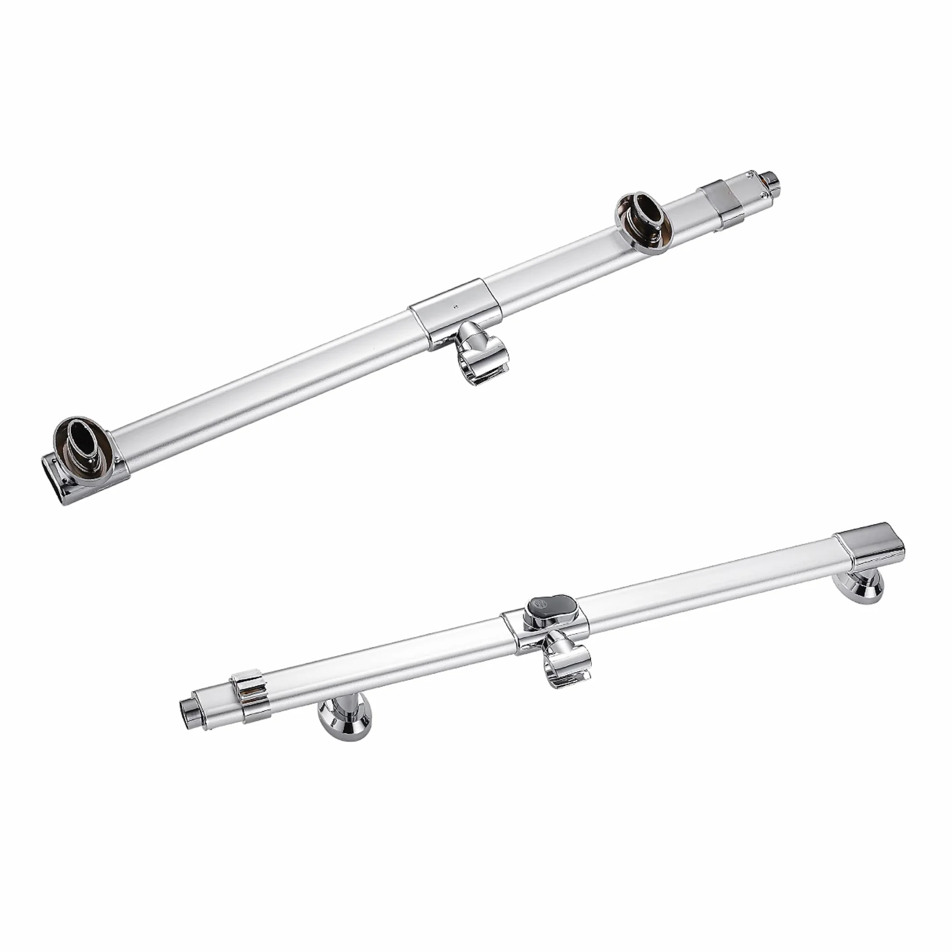 MINGYI Hydromasażowa kolumna prysznicowa z prysznicem, kwadratową głowicą prysznicową 20 cm i mydelniczką, bez baterii, standardowe złącze DIN 1/2'' (srebrna)