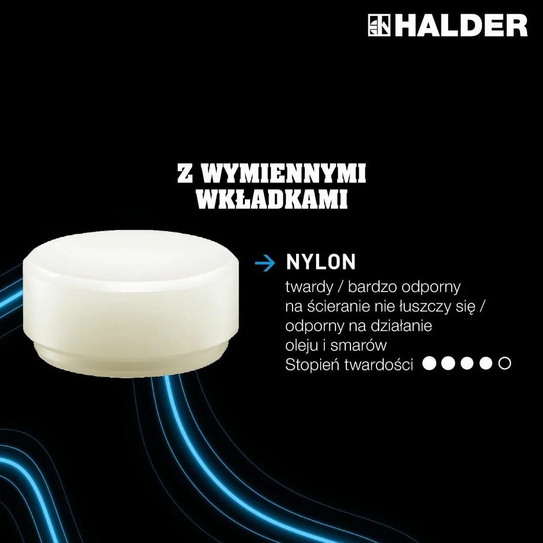 Halder 3366.04 Młotek, Szary/Brązowy, Ø 40 mm