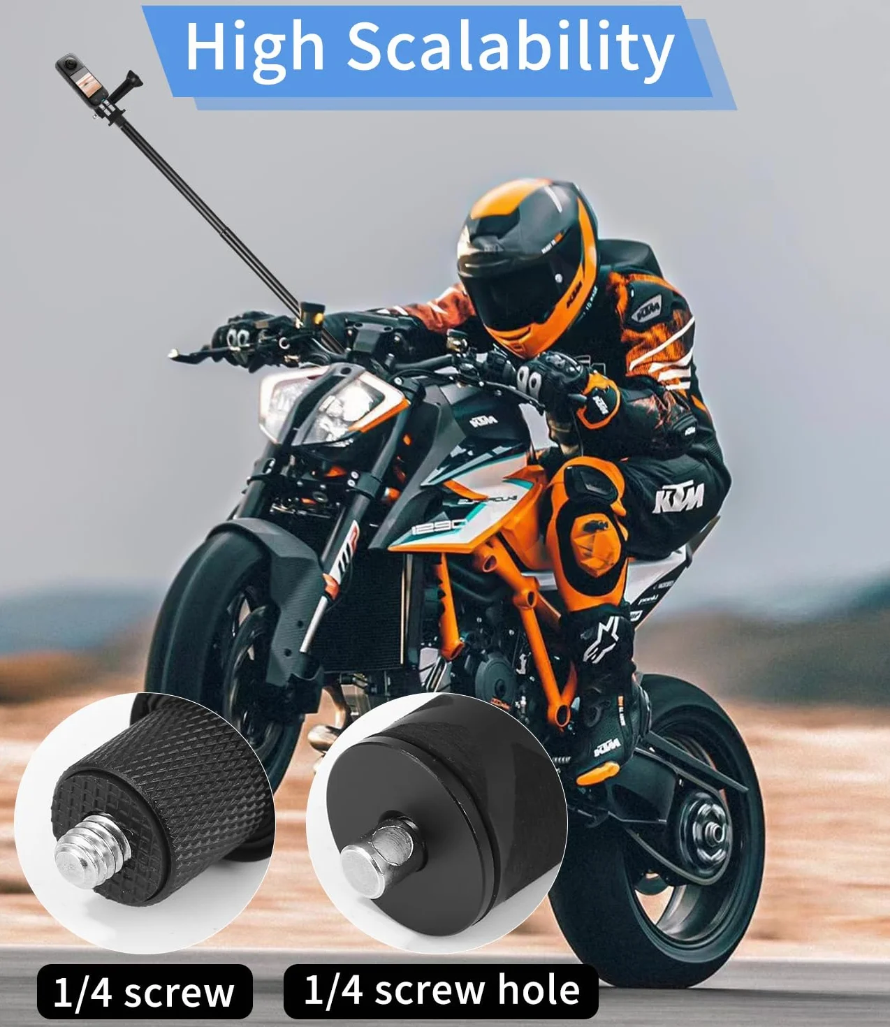 Niewidoczny kij do selfie z włókna węglowego 150 cm, rozciągliwy drążek do Insta360 GoPro, kamery akcji