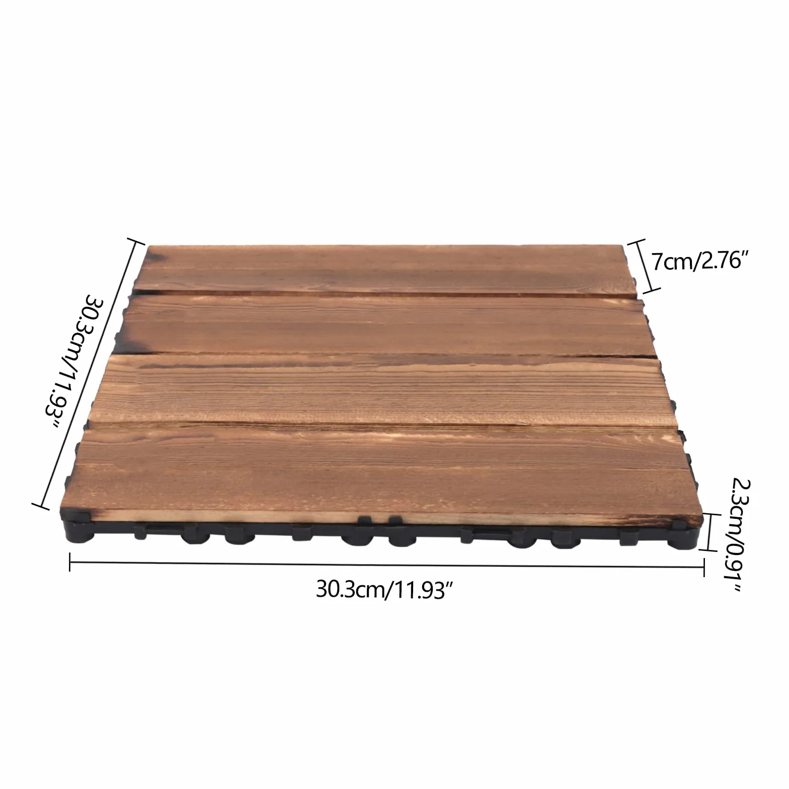 Płytki tarasowe z twardego drewna, 36 sztuk, 30 x 30 cm, do ogrodu, patio, na balkon, do użytku na zewnątrz, brązowe