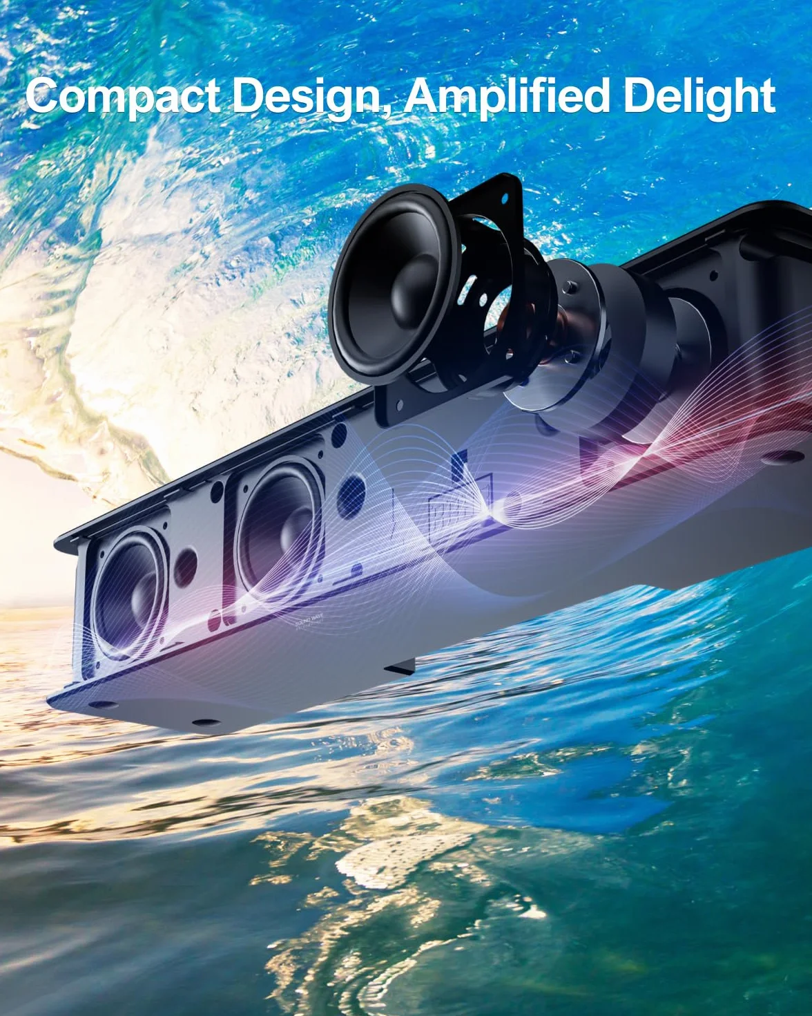 ULTIMEA Soundbar 5.1 Dolby Atmos, system dźwięku przestrzennego 3D, subwoofer, Bluetooth 5.3, Poseidon D60