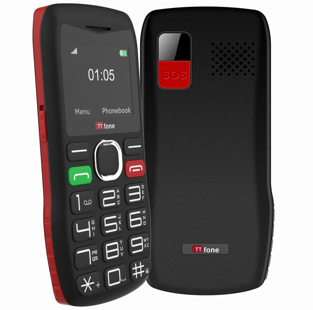 Telefon komórkowy dla seniorów duże przyciski przycisk SOS czarny