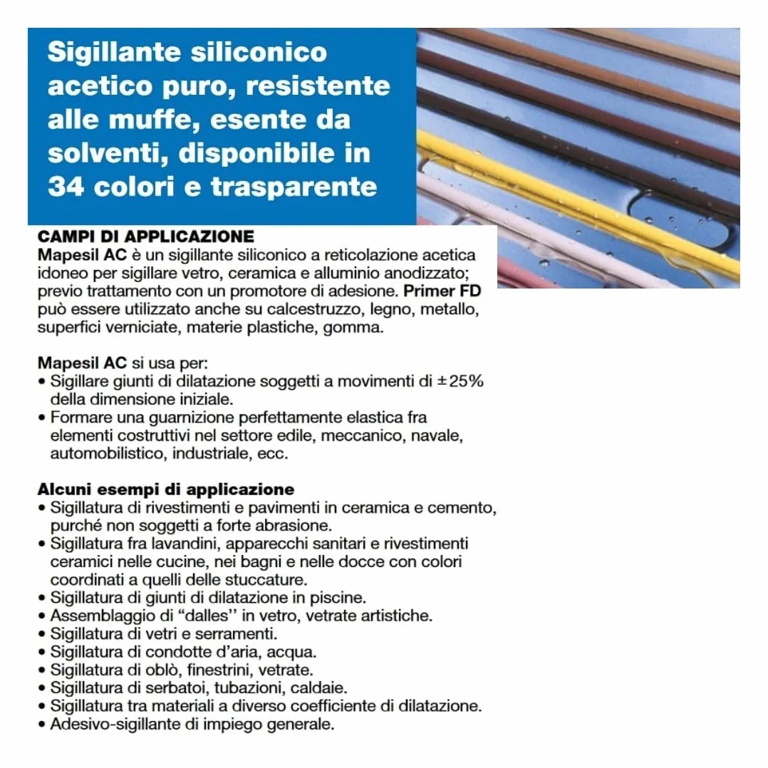 Silikon MAPEI Mapesil AC 310 ml 999 bezbarwny