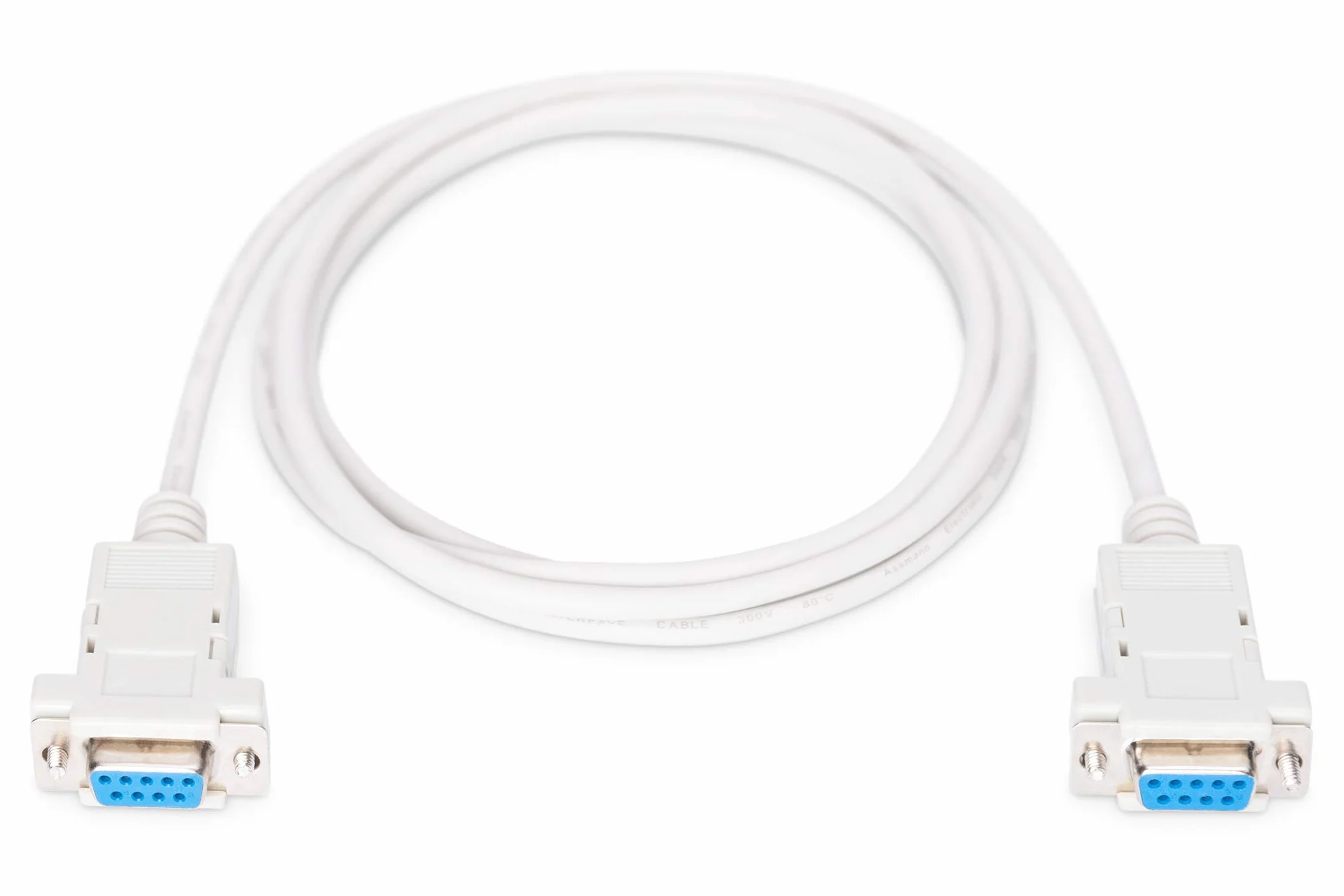 DIGITUS Kabel Null-Modem - D-Sub 9 do D-Sub 9 - gniazdo do gniazda - kabel przyłączeniowy 1.8 m - beżowy
