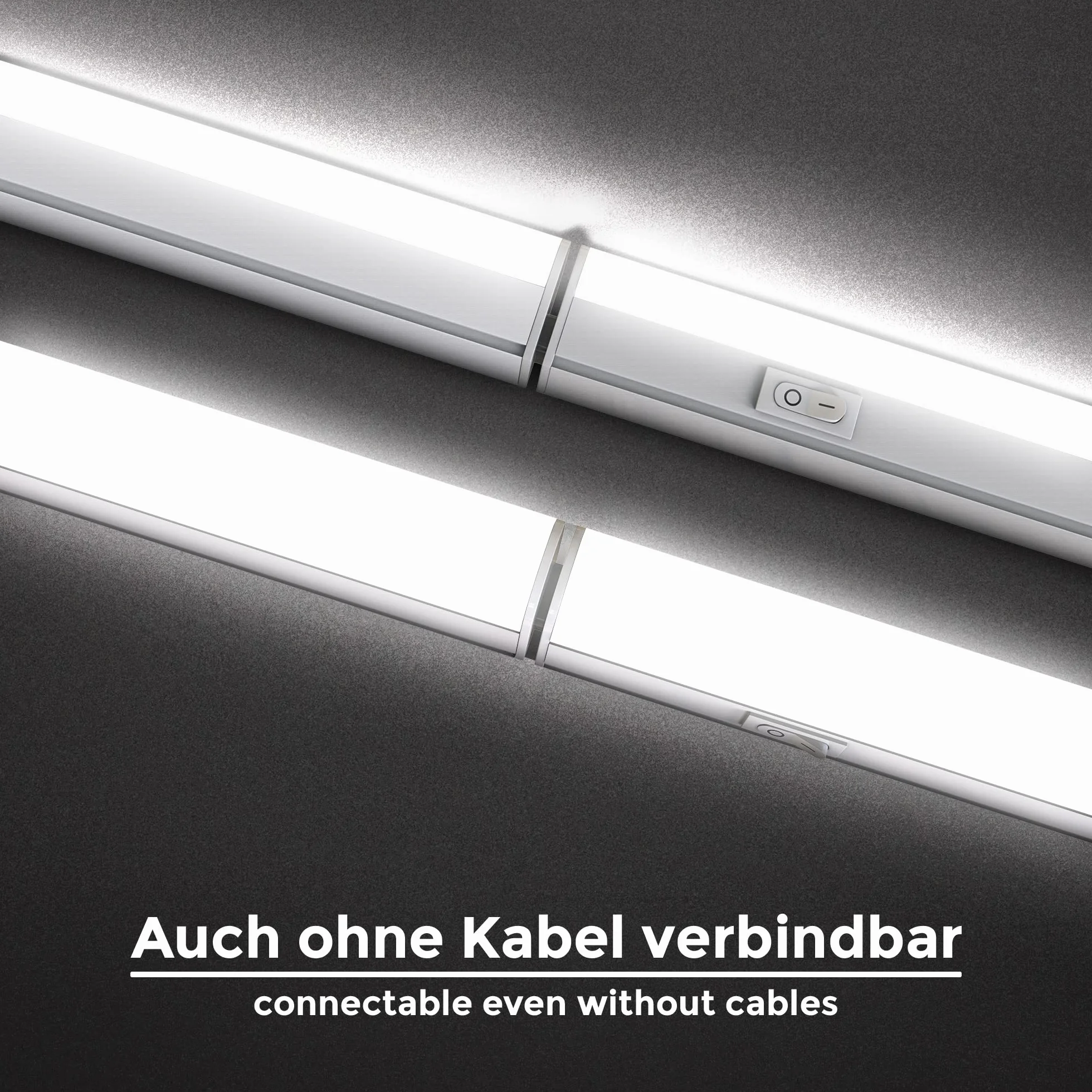 B.K.Licht 2 sztuki LED oswietlenie podszafkowe I listwa swietlna I 57,3cm I 8W I 700lm I 4.000K neutralna biel I mozliwosc przedluzenia przez system wtykowy