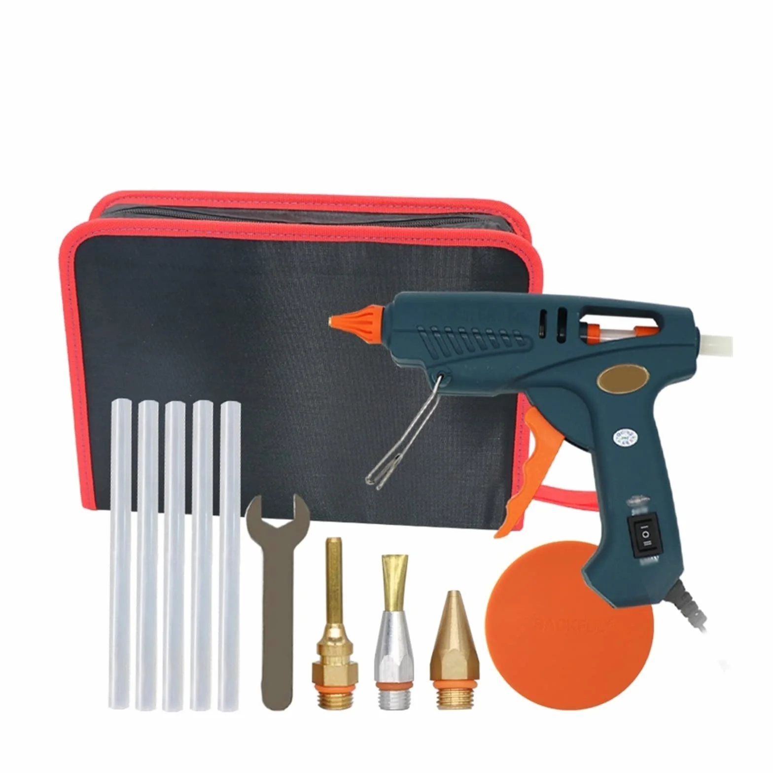 Pistolet Do Kleju Na GorąCo Pistolet Do Klejenia Torba Na Narzędzia Pistolet Do Klejenia Na Gorąco Miedziana Dysza Do 11mm Klej W Sztyfcie Domowe Rękodzieło DIY Klej Gorący Pistolet(Set E)