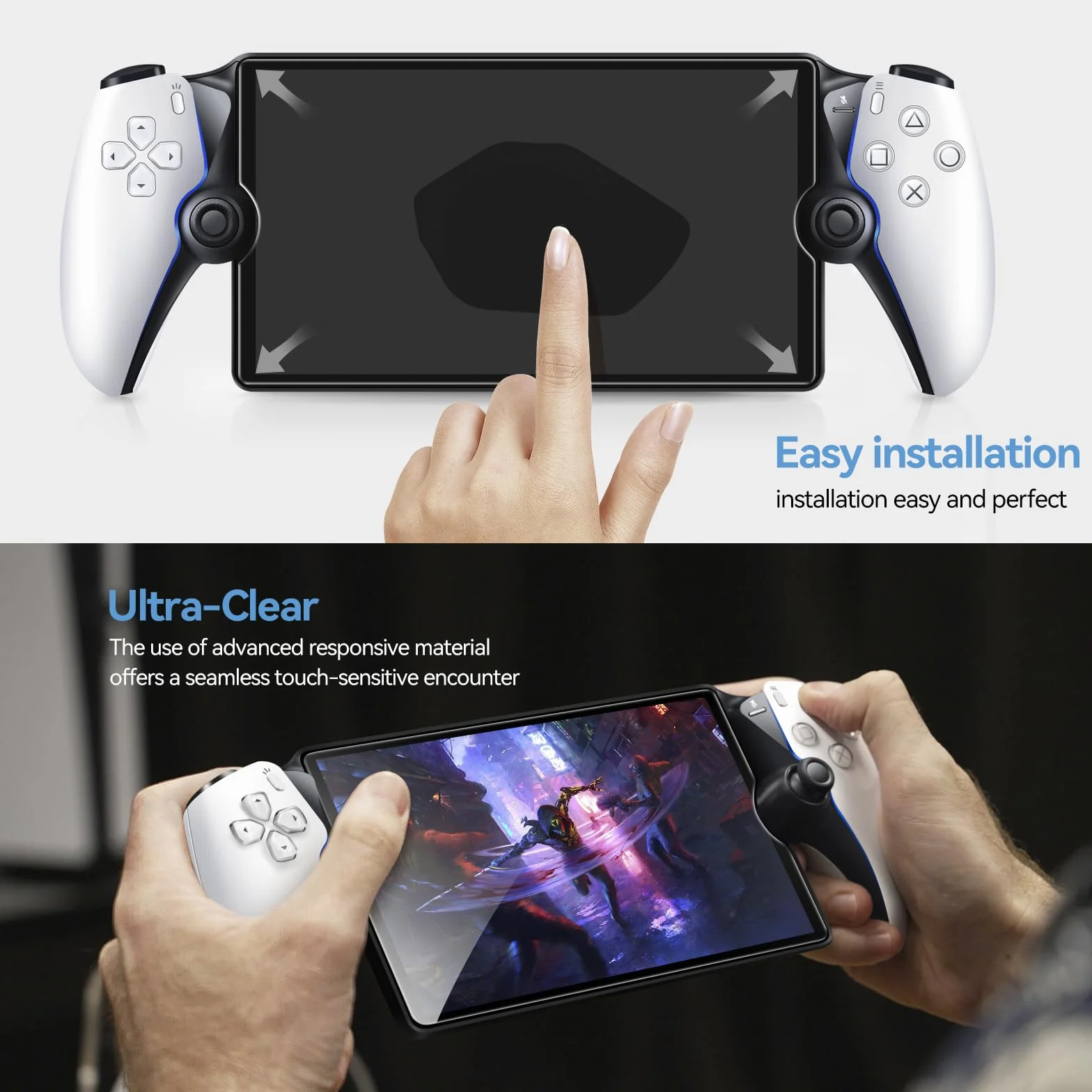 ivoler Szkło ochronne kompatybilne z PlayStation Portal Remote PlayPlayer, szkło ochronne o twardości 9H, odporne na zarysowania, przezroczyste HD, odporne na pęcherzyki powietrza, ochrona przed
