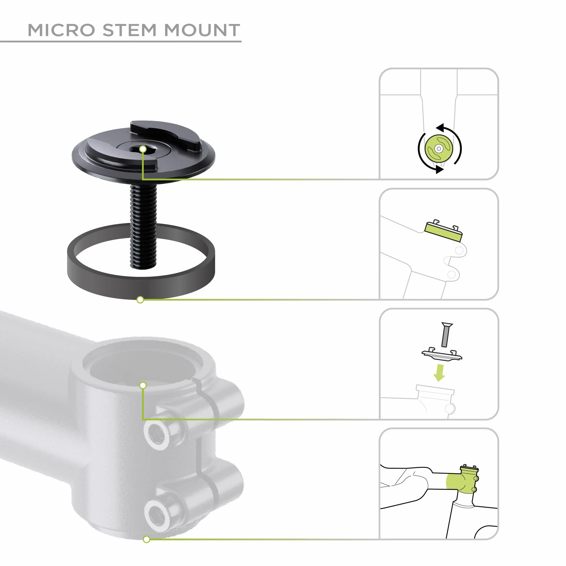 SP CONNECT Micro Stem Bundle | SPC+ | uchwyt na telefon komórkowy iPhone 12 Pro/12 na kierownicę rowerową | uchwyt na smartfon rower | uchwyt na telefon komórkowy