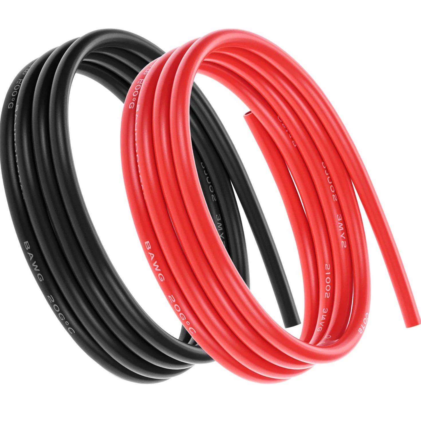 QWORK 8 AWG 8,3 mm² przewód silikonowy - 1,5 m czarny i 1,5 m czerwony - przewód elektryczny 1650 żył cynowany drut miedziany do RC samochodu, drona, akumulatora samolotu itp