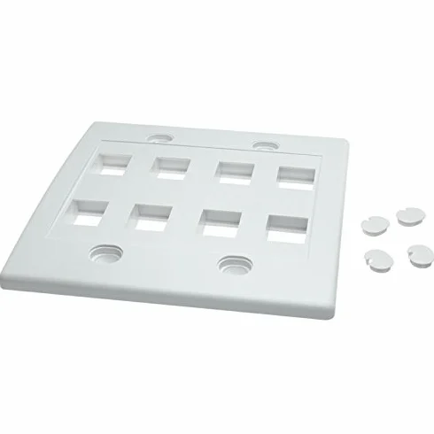 RiteAV - Panel ścienny Keystone podwójny 8-portowy biały (1 sztuka na równo z ścianą)