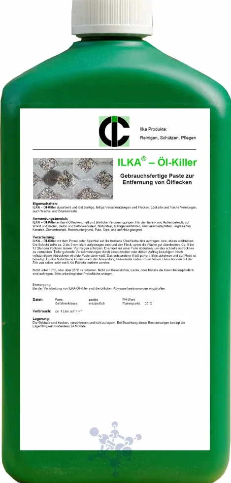 ILKA® - zabójca oleju Odplamiacz plam | 10L | Zmywacz oleju opracowany specjalnie do smarowania, oleju silnikowego i przekładniowego, oleju napędowego | Rozpuszcza pozostałości oleju, wosku, bitumu