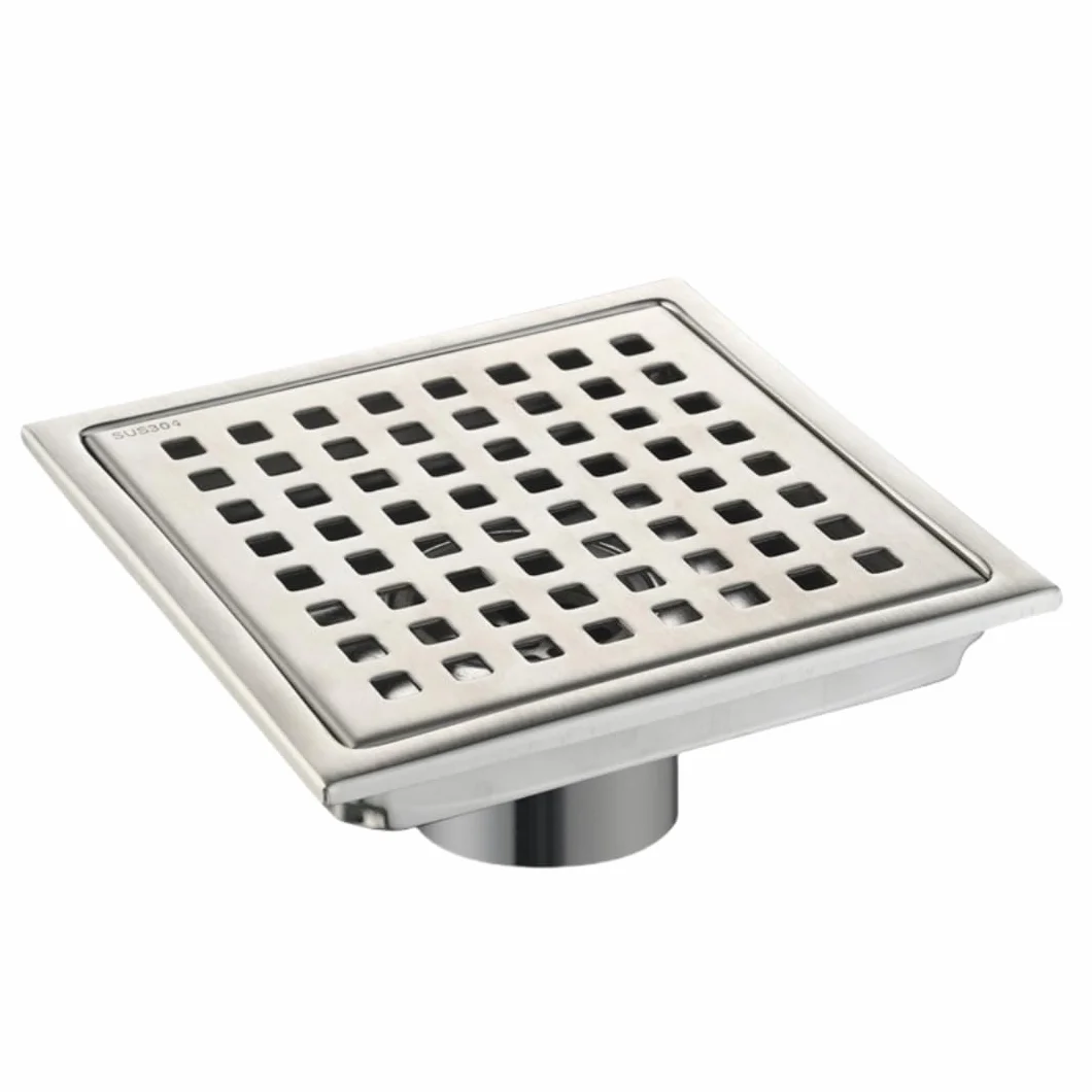 Odpływ łazienkowy, Odpływ łazienkowy kwadratowy 4" i 6" ze stali nierdzewnej(Brushed,11 * 11cm)