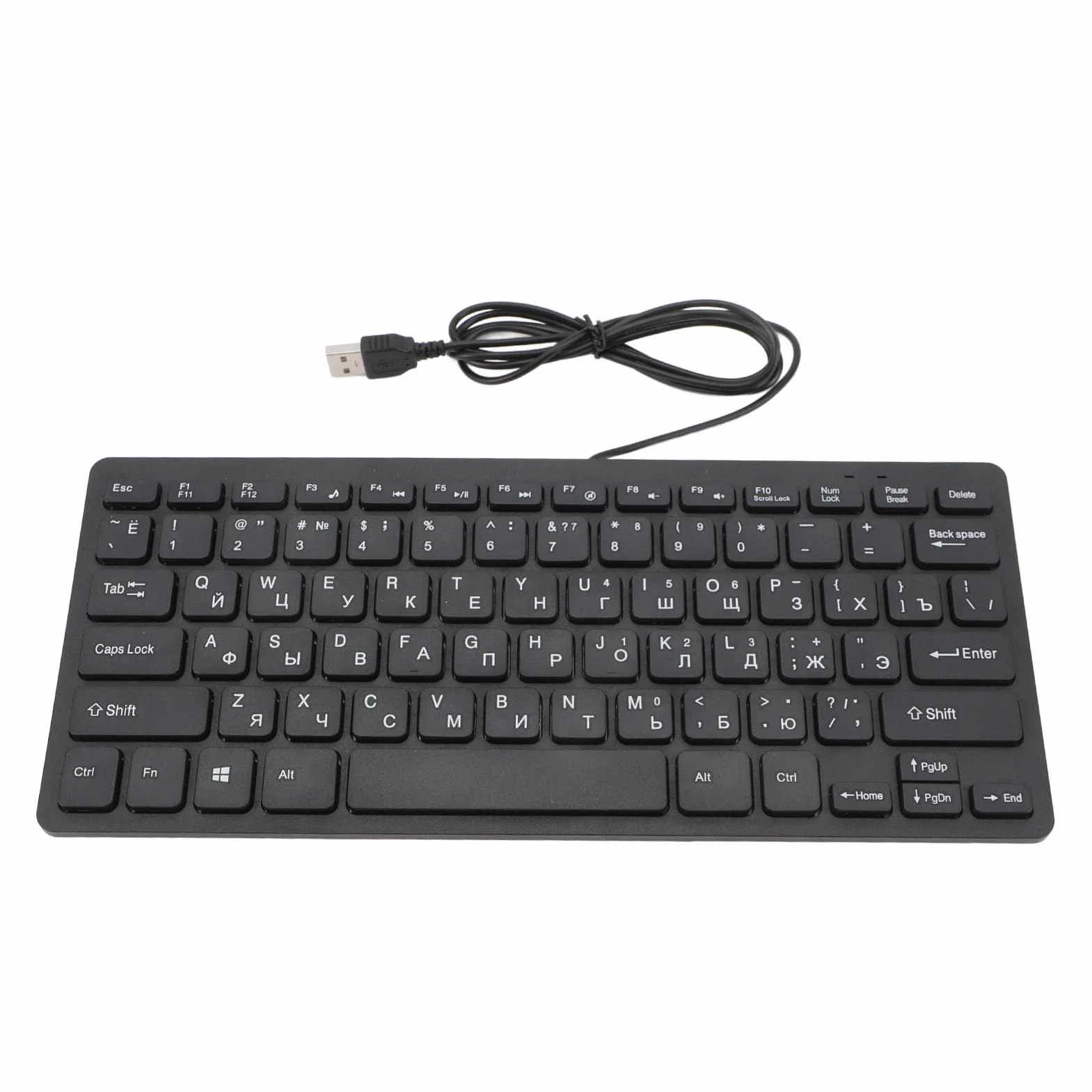 Klawiatura Arabska Rosyjska Przewodowa USB 78 Klawiszy Kompaktowa Ergonomiczna