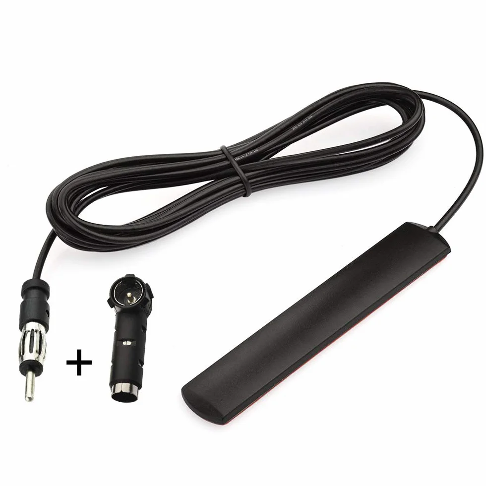 Eightwood Antena samochodowa FM 3 metry Adapter DIN żeński do ISO do radia FM
