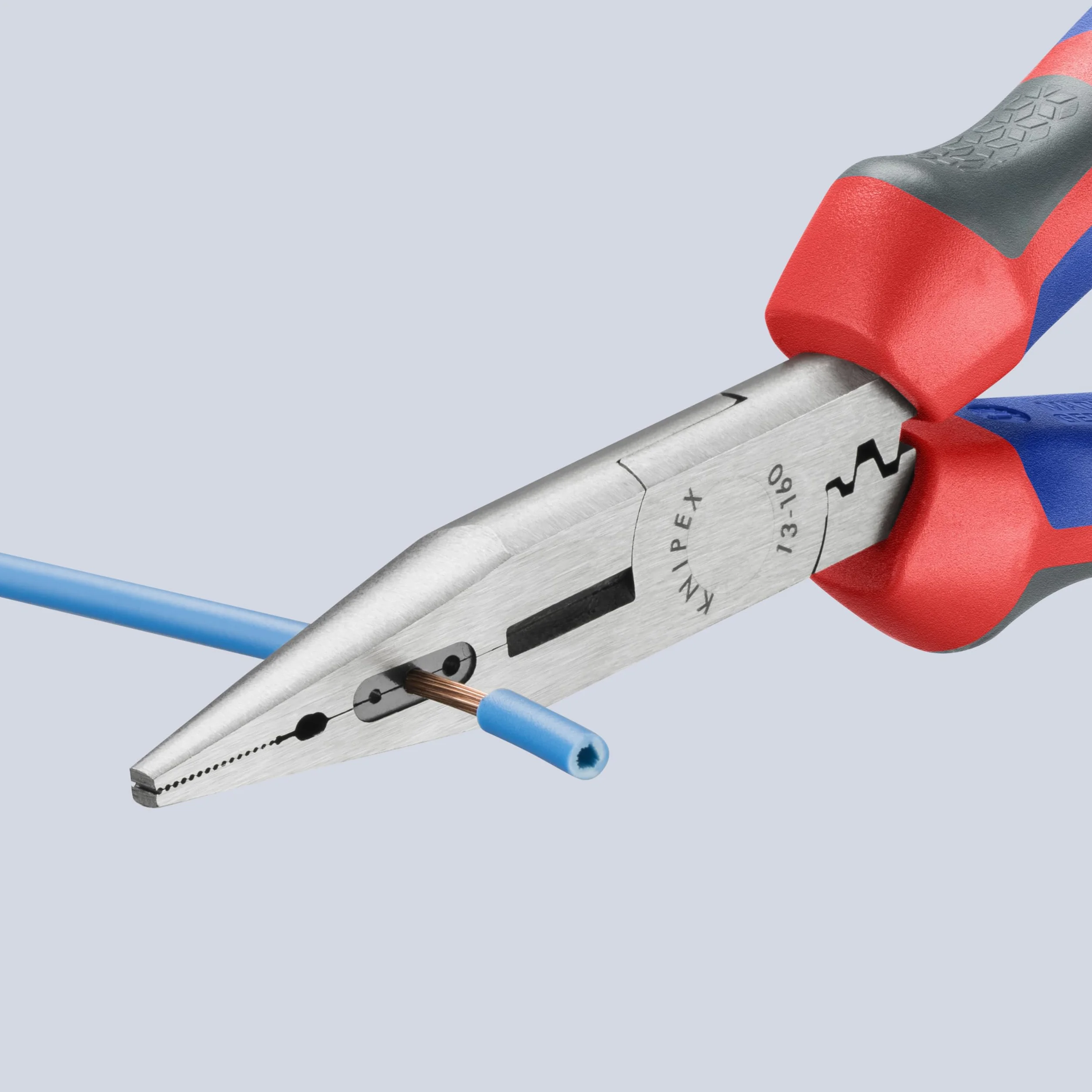 KNIPEX Szczypce wydłużone dla elektryków w opakowaniu z zawieszką z rękojeściami Comfort 160 mm, 13 02 160 SB