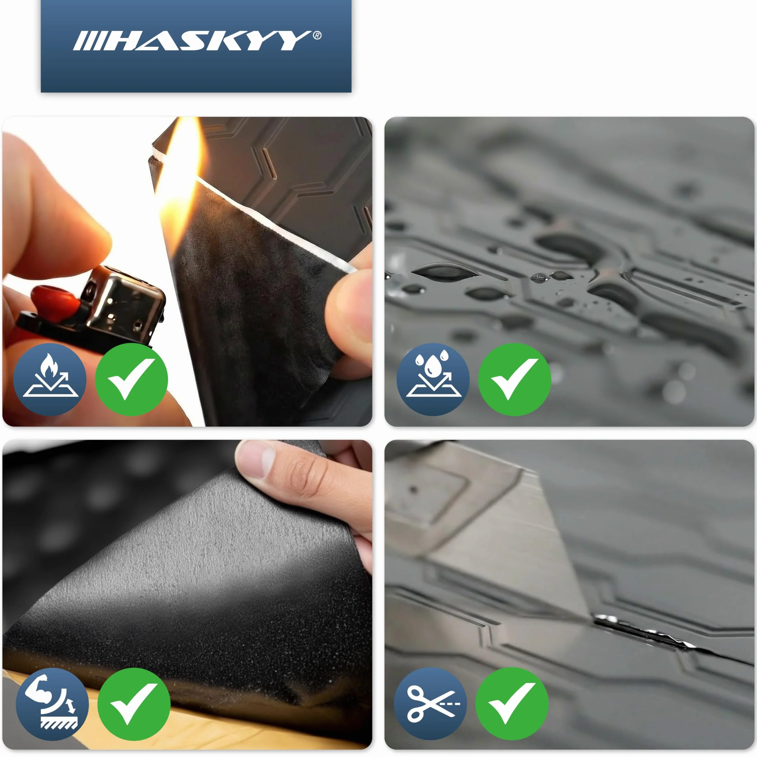 HASKYY Płyty aluminiowo-butylowe 2 mm 500 x 370 mm 1,11 m² czarna mata izolacyjna Anti Dröhn