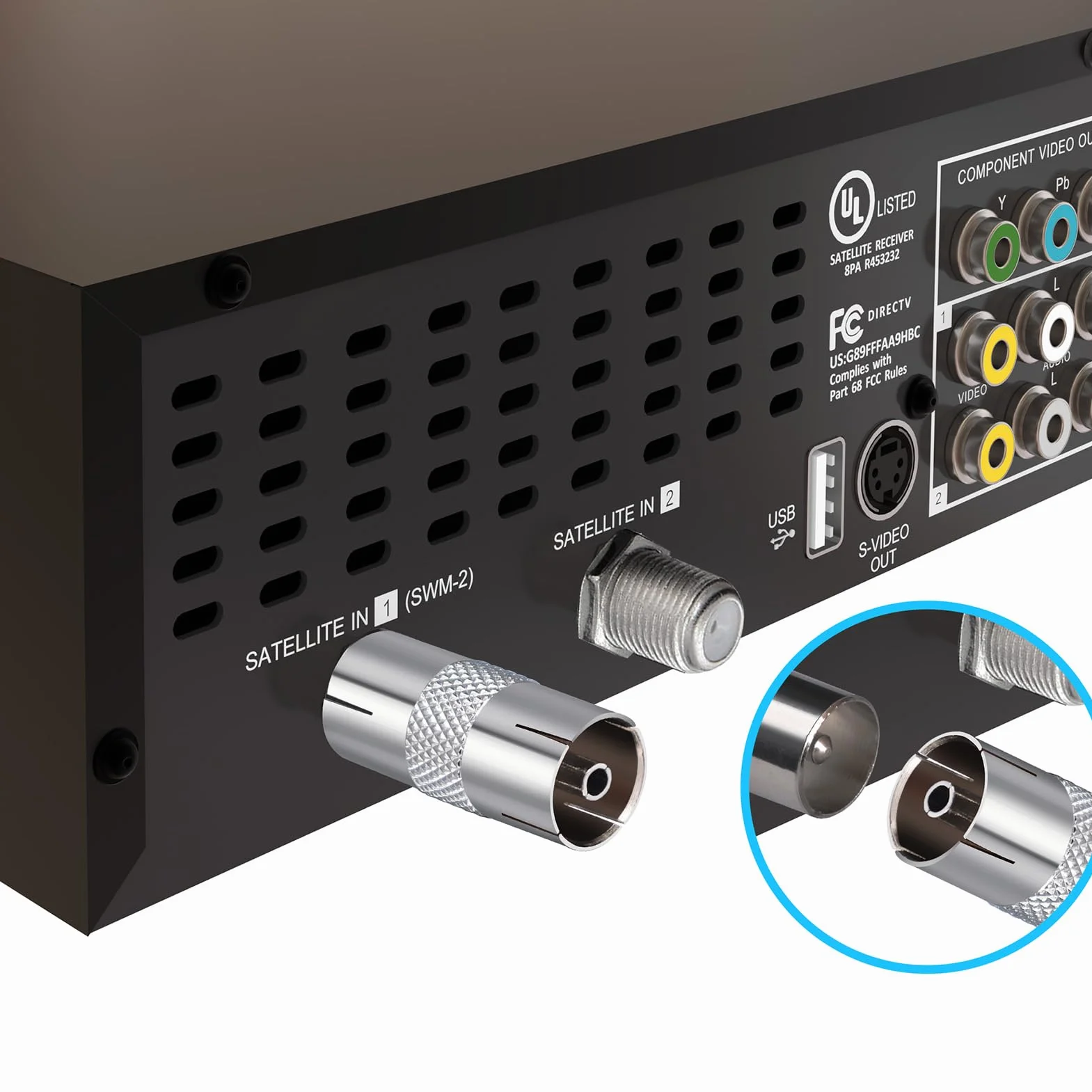 TUOLNK Adapter antenowy koncentryczny TV żeński do żeńskiej anteny telewizyjnej złącze koncentryczne do kabla antenowego, kabla satelitarnego, kabla koncentrycznego 4 szt
