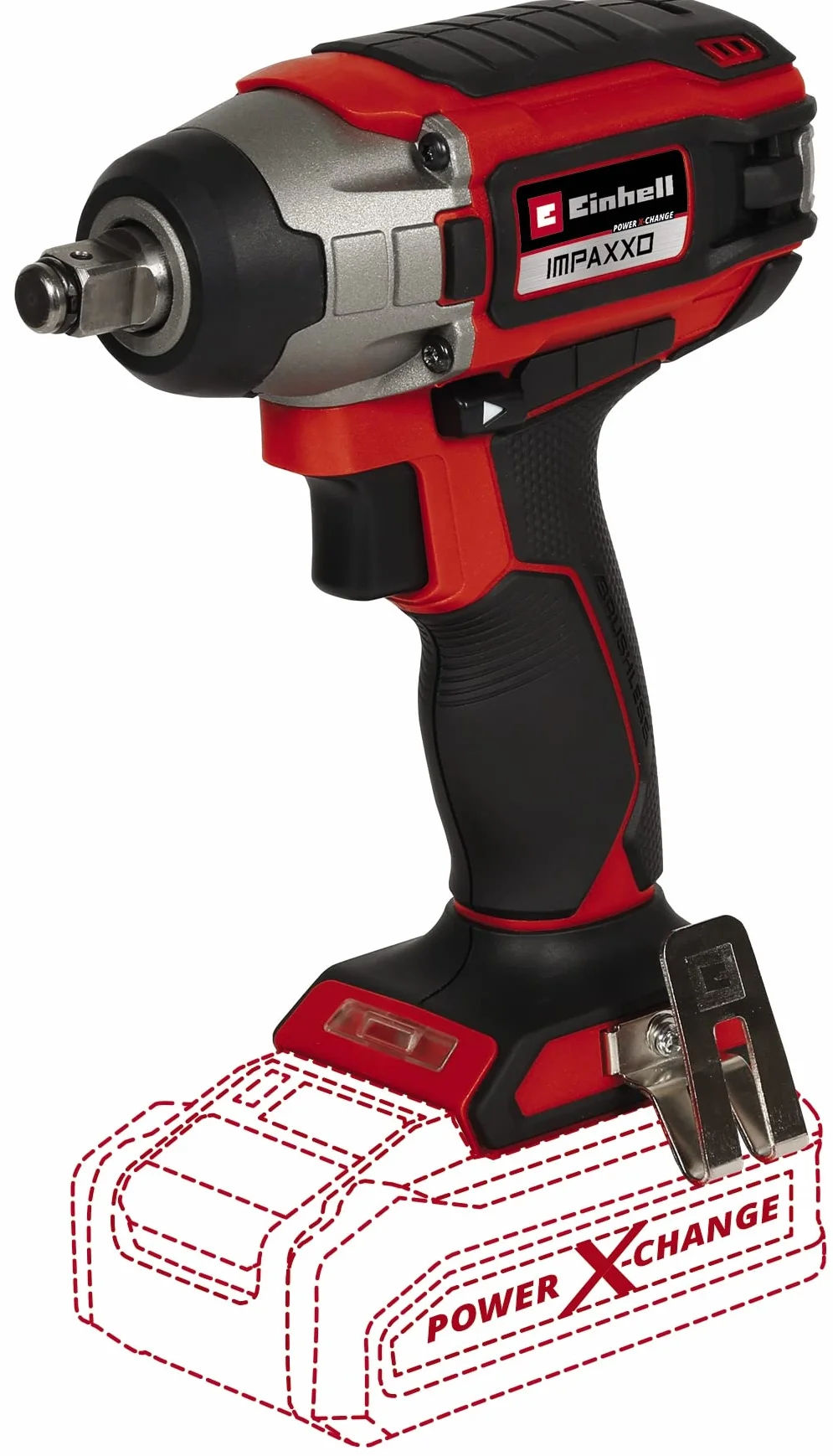 Einhell Impaxxo 18/230 Klucz Udarowy, Czerwony/Czarny, 16.8 x 6.6 x 20.1 cm & Einhell Pxc Starter Kit Akumulator, Czarny, ‎10 x 15 x 11,3 cm; 820 g